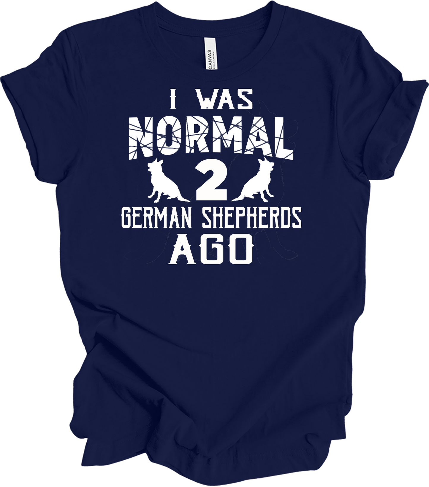 Normal 2 German Shepherds Ago T-Shirt in Navy