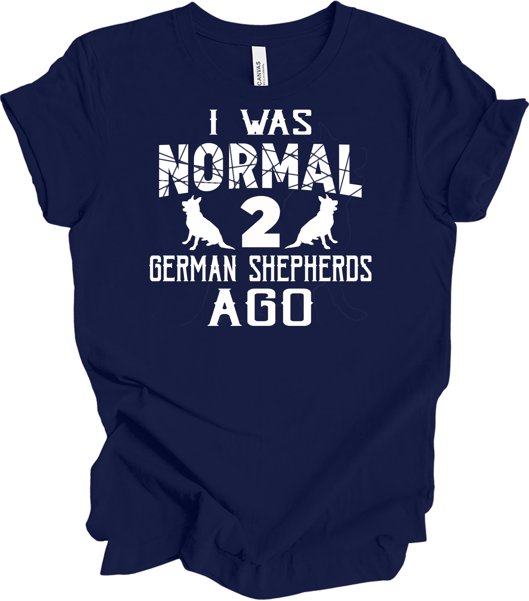 Normal 2 German Shepherds Ago T-Shirt in Navy