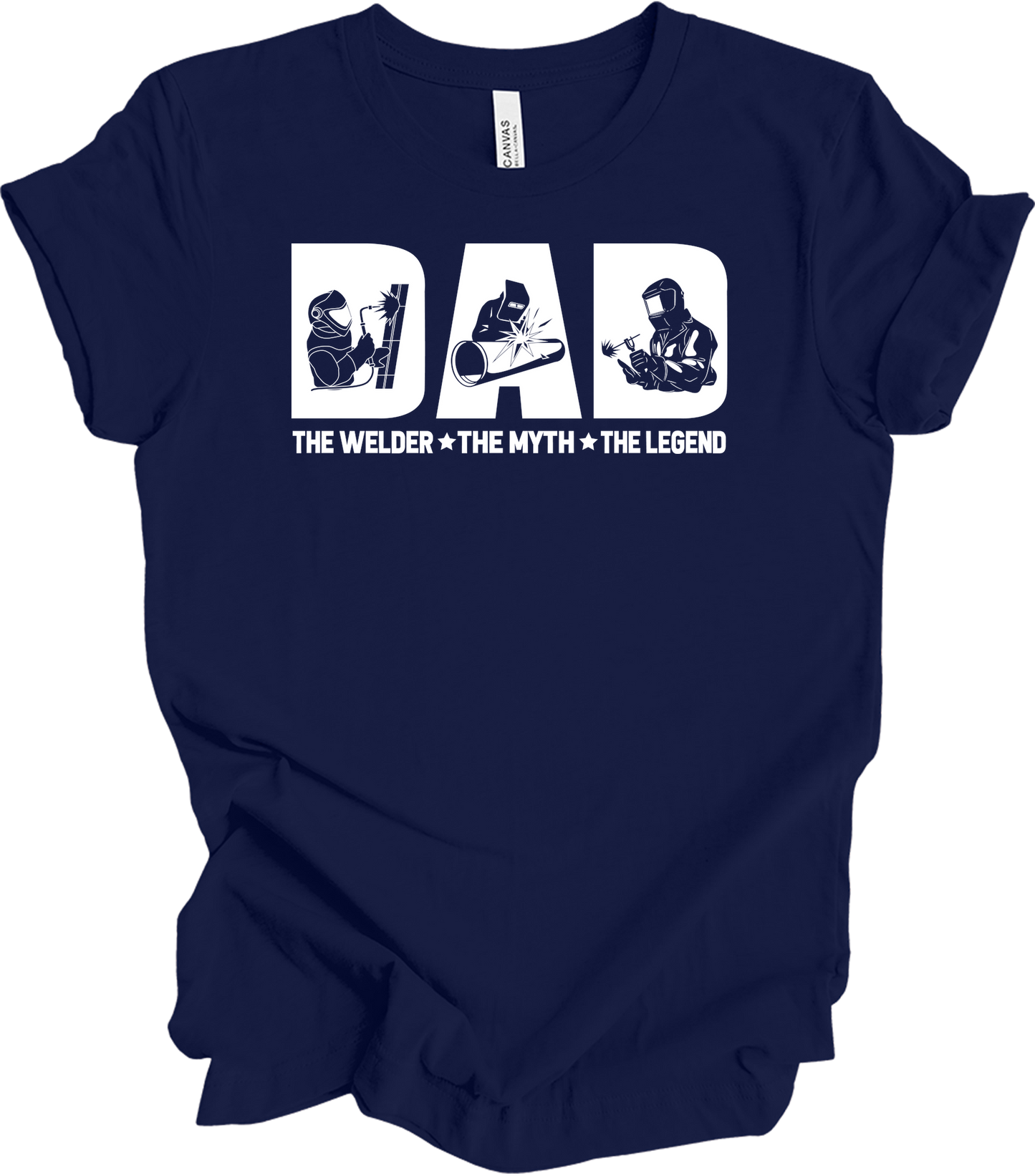 Welder Dad: Myth & Legend T-Shirt in Navy