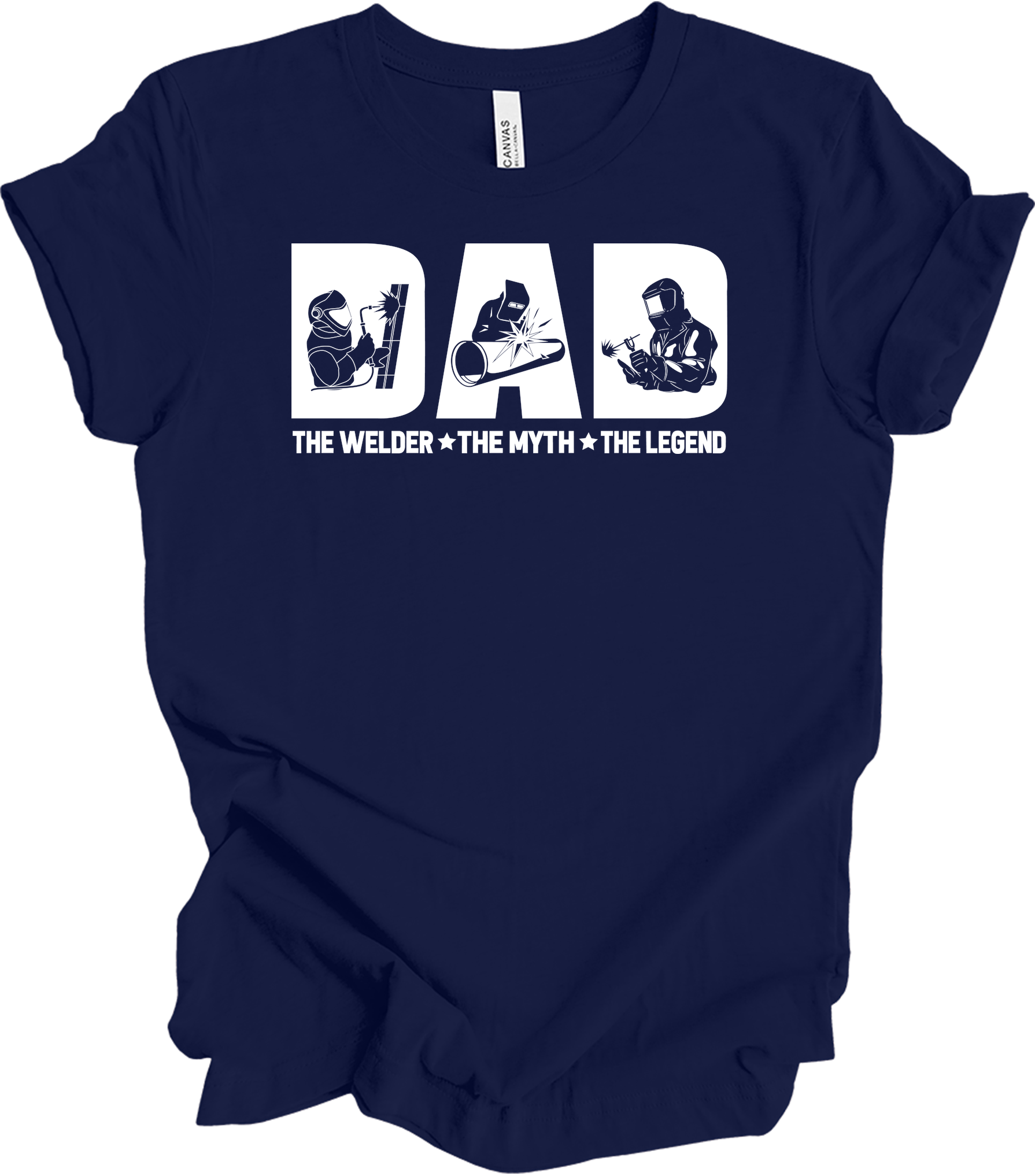 Welder Dad: Myth & Legend T-Shirt in Navy