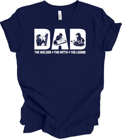 Welder Dad: Myth & Legend T-Shirt in Navy