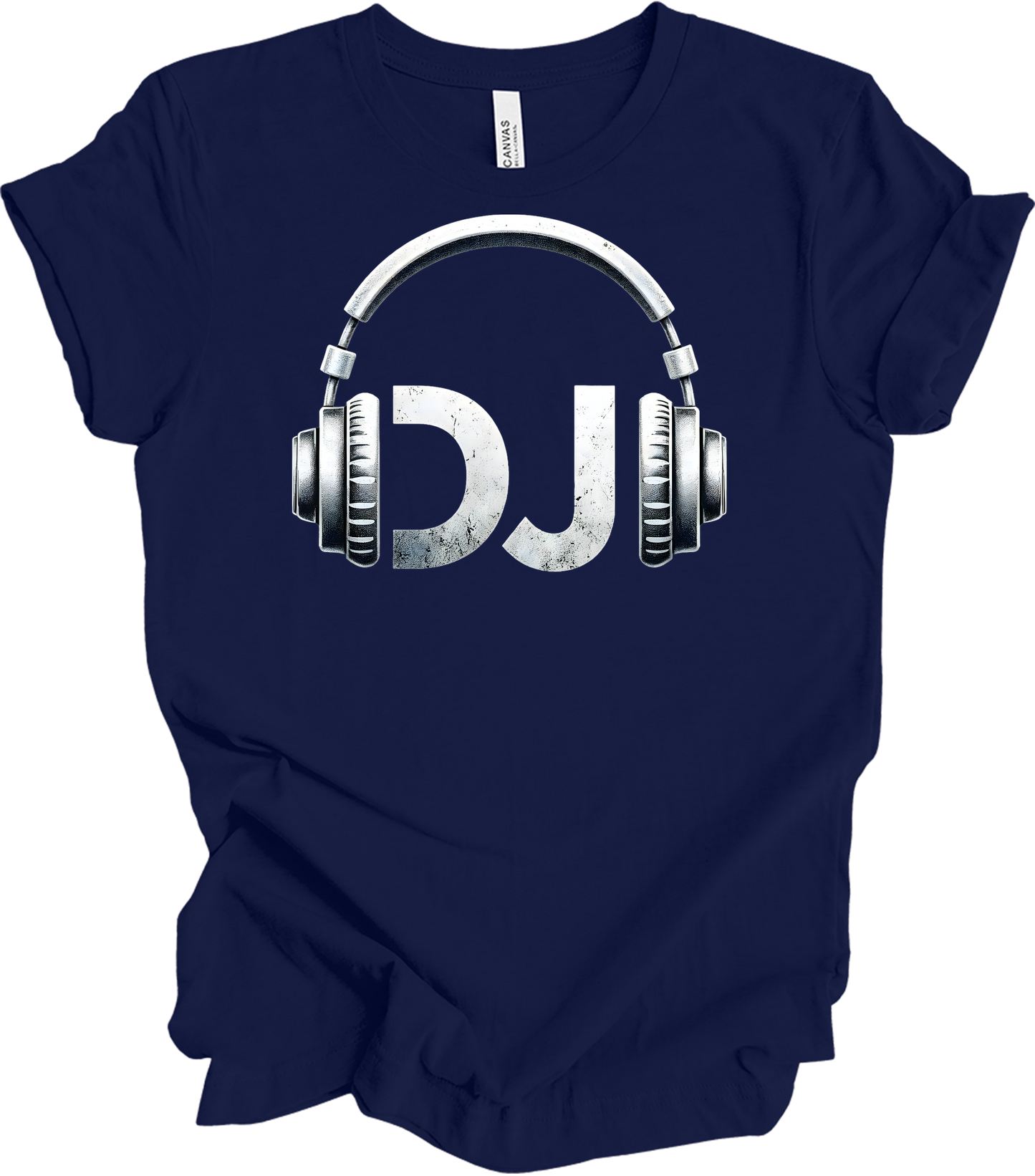 DJ Headphones Music T-Shirt in Navy