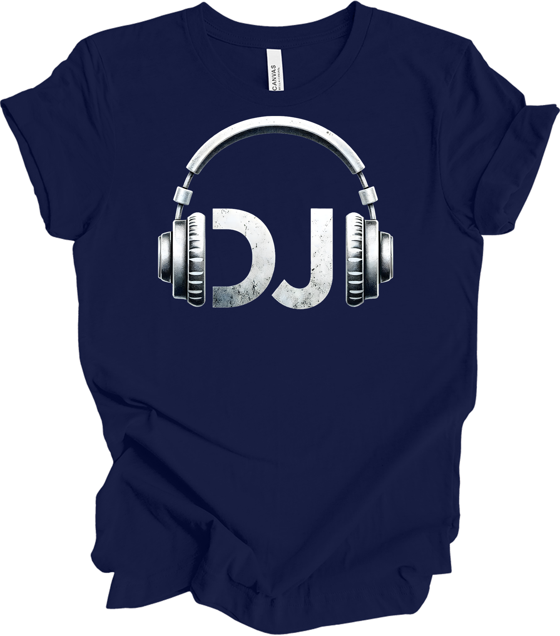 DJ Headphones Music T-Shirt in Navy
