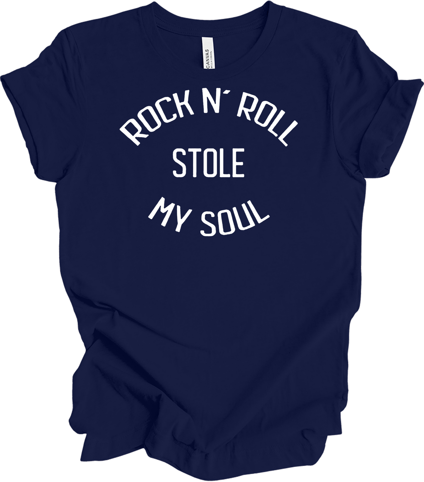 Rock N' Roll Stole My Soul T-Shirt in Navy