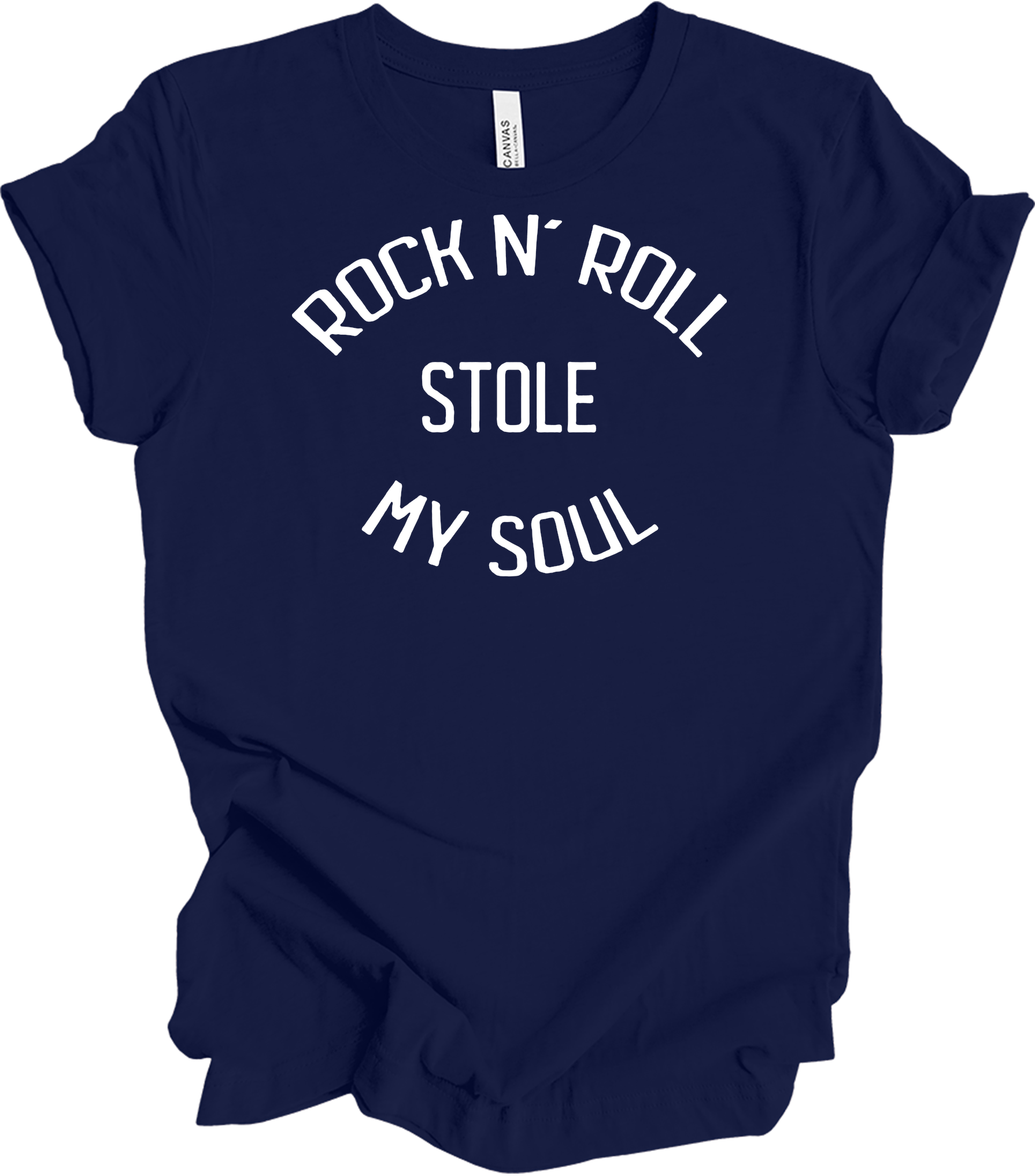Rock N' Roll Stole My Soul T-Shirt in Navy