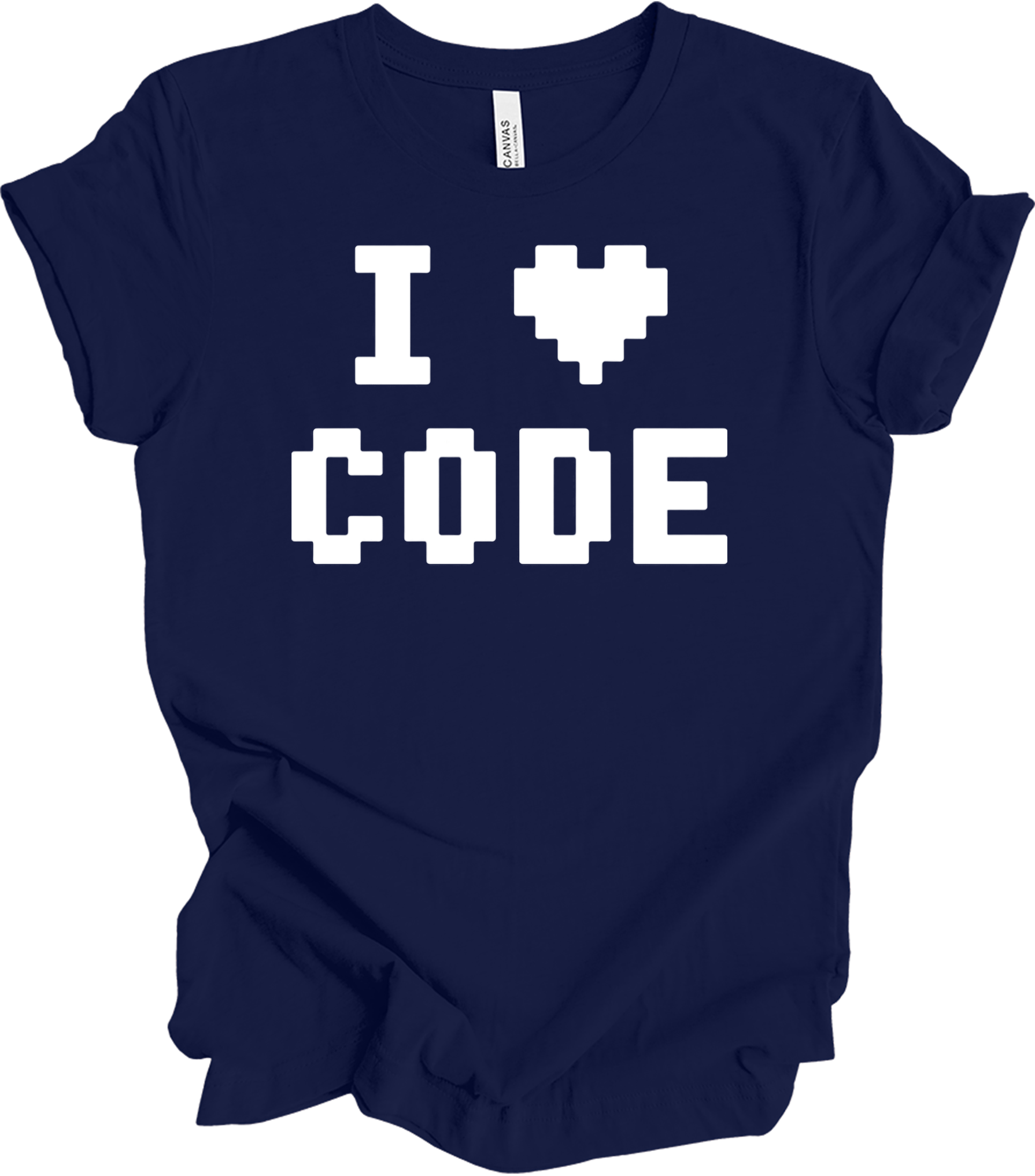 Cool Dude 'I Love Code' T-Shirt in Navy