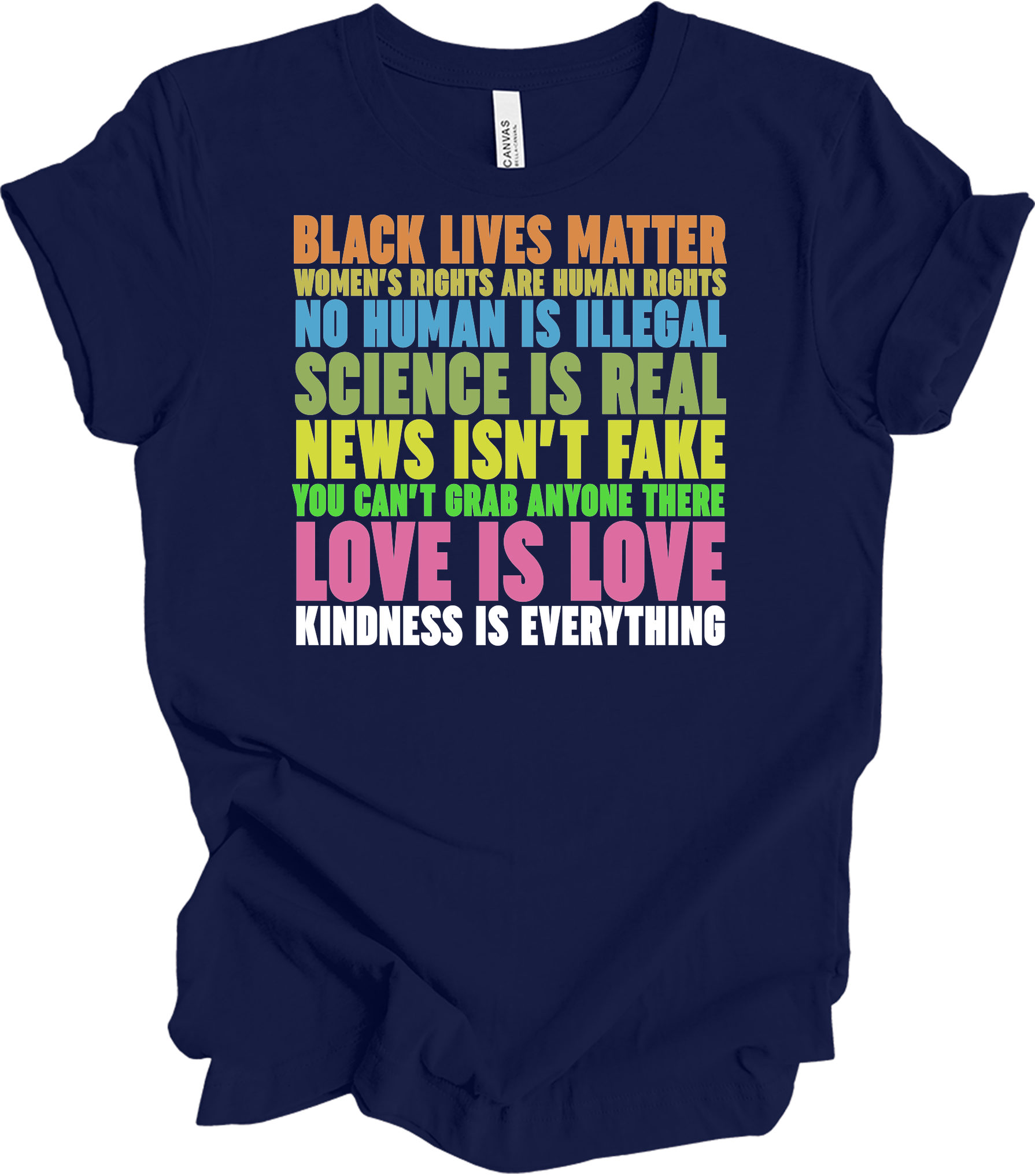 Science Is Real Equality T-Shirt in Navy