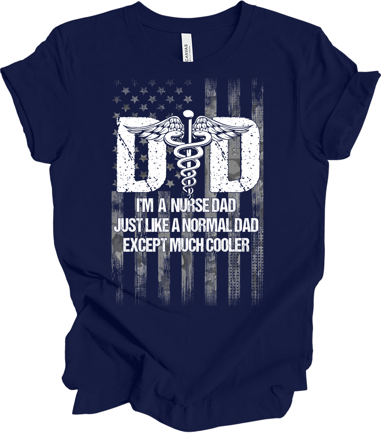 American Flag Registered Nurse RN Patriotic USA Flag T-Shirt in Navy