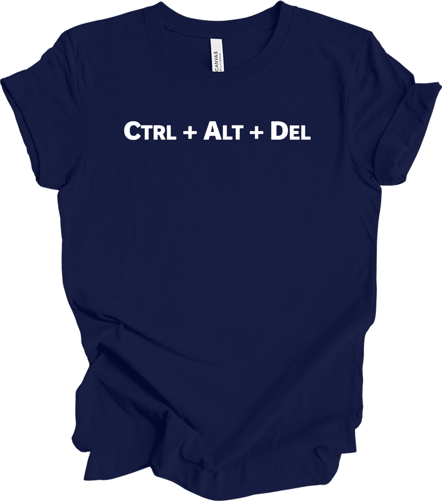 CTRL ALT DEL Tech Humor T-Shirt in Navy