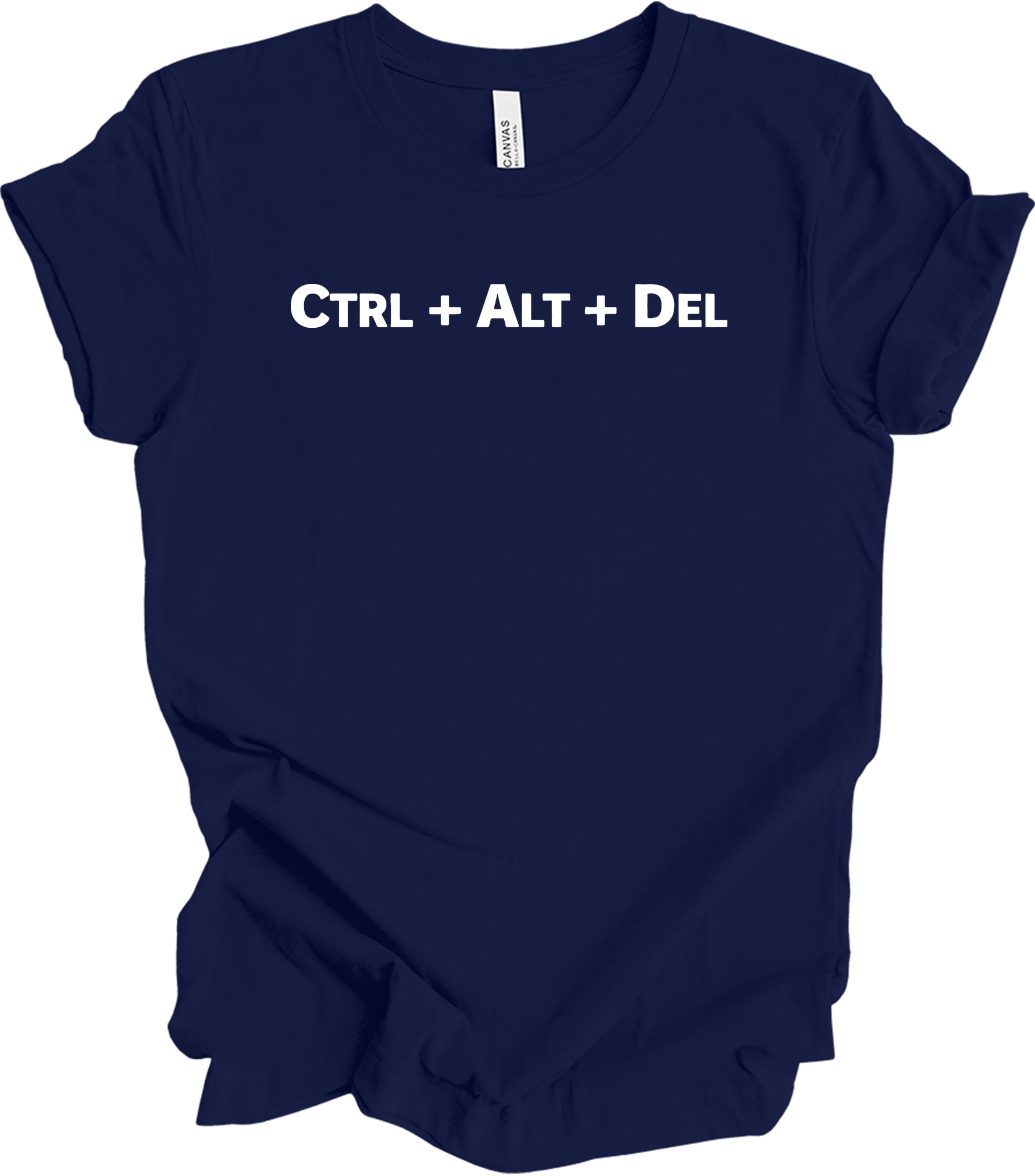 CTRL ALT DEL Tech Humor T-Shirt in Navy
