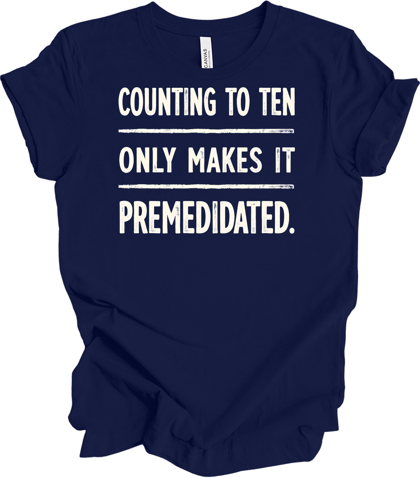 Counting to Ten Funny T-Shirt in Navy