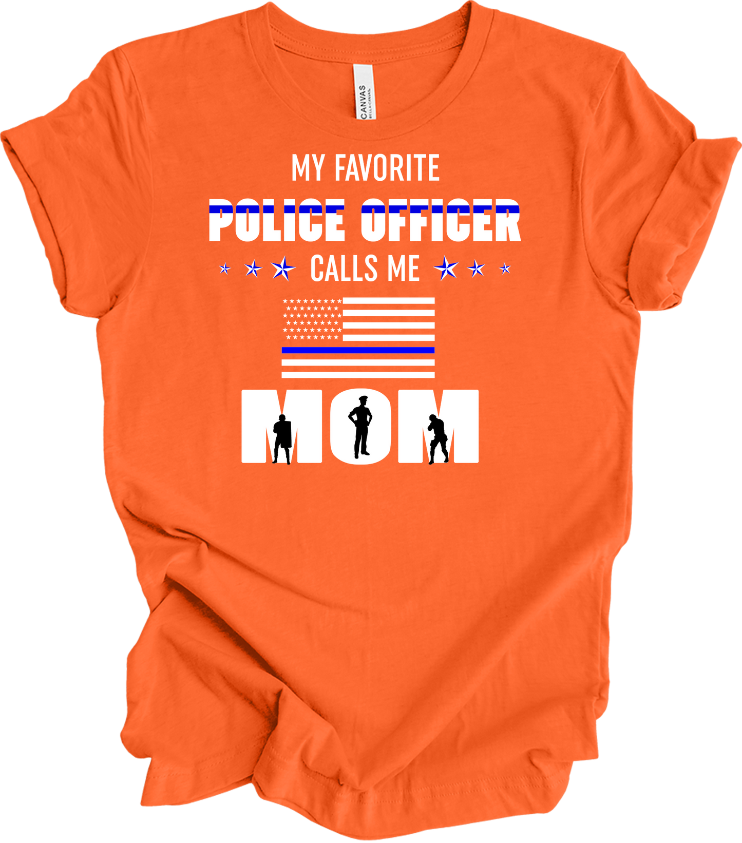 Police Officer Calls Me Mom T-Shirt in Orange