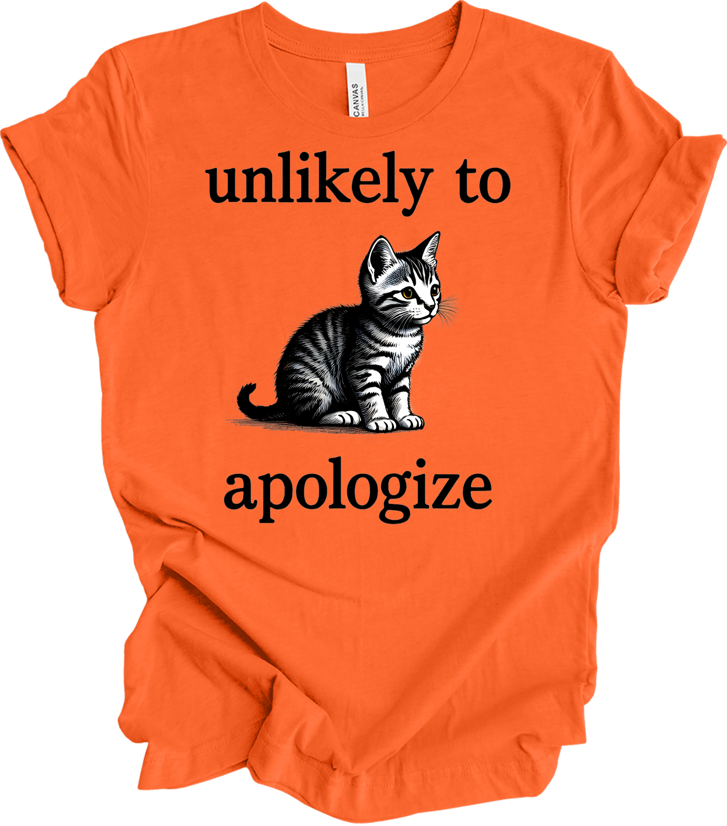 Cute Cat Lover's T-Shirt in Orange