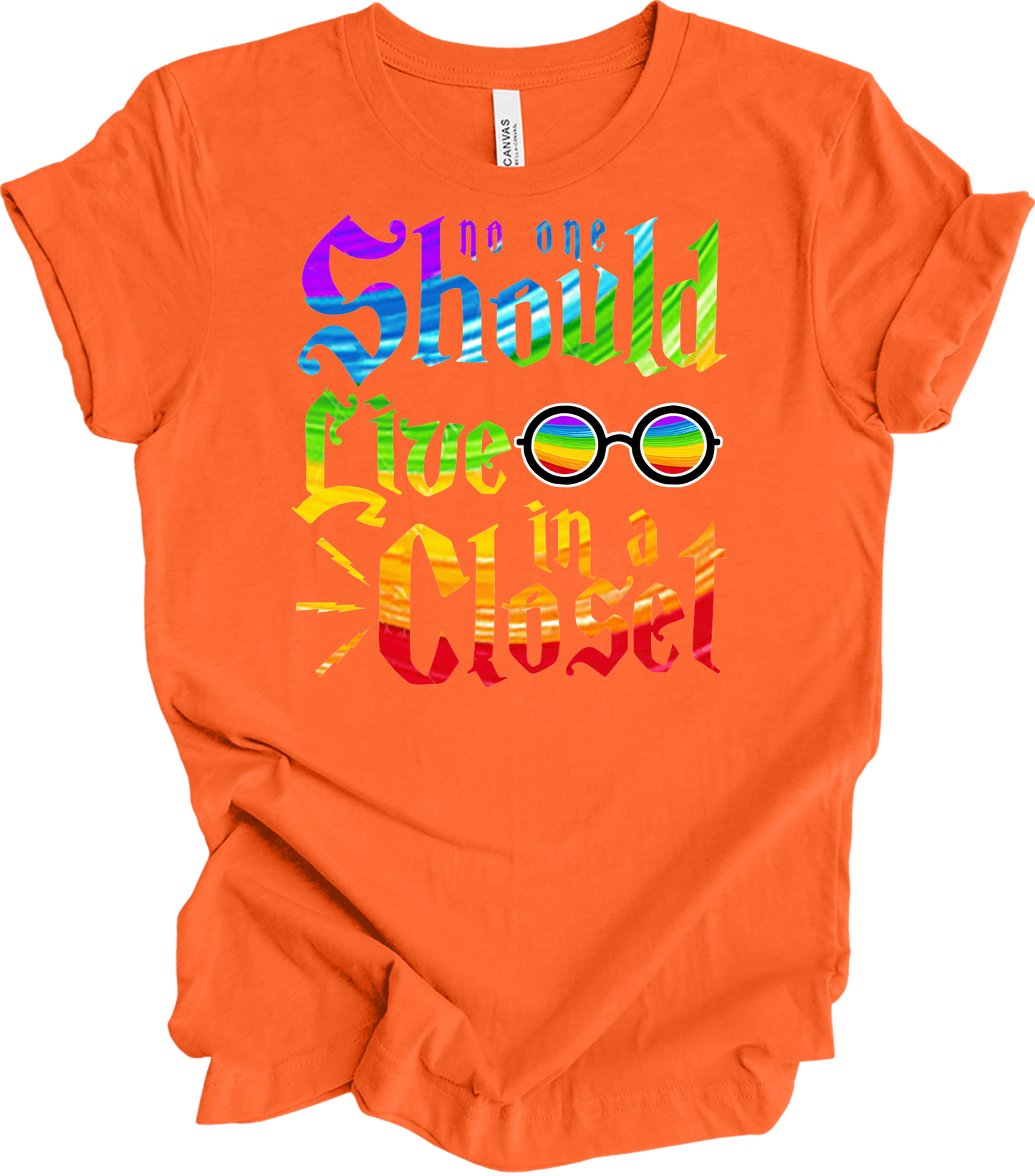 Live in a Closet Pride T-Shirt in Orange
