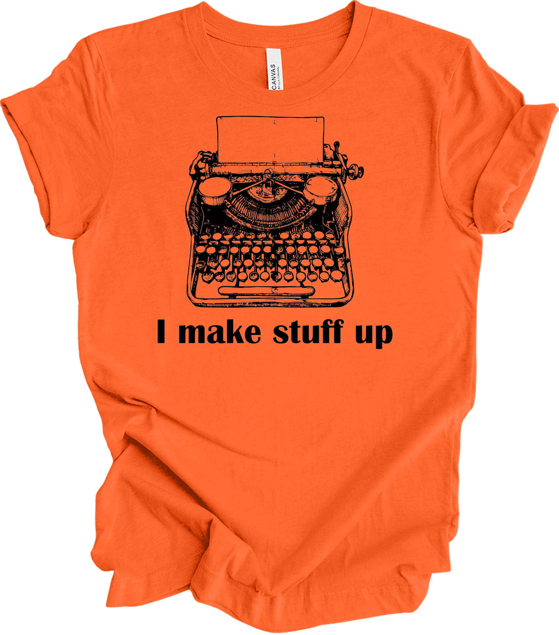Writer : 'Plotting a Murder' Design T-Shirt in Orange