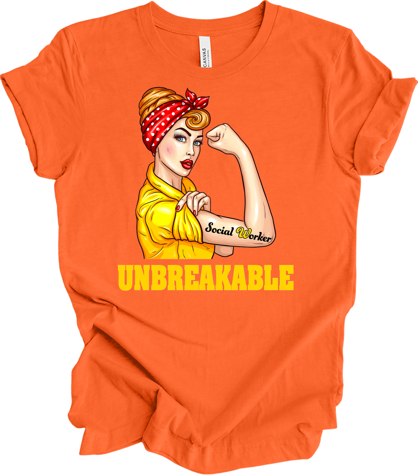 Unbreakable Social Worker T-Shirt in Orange