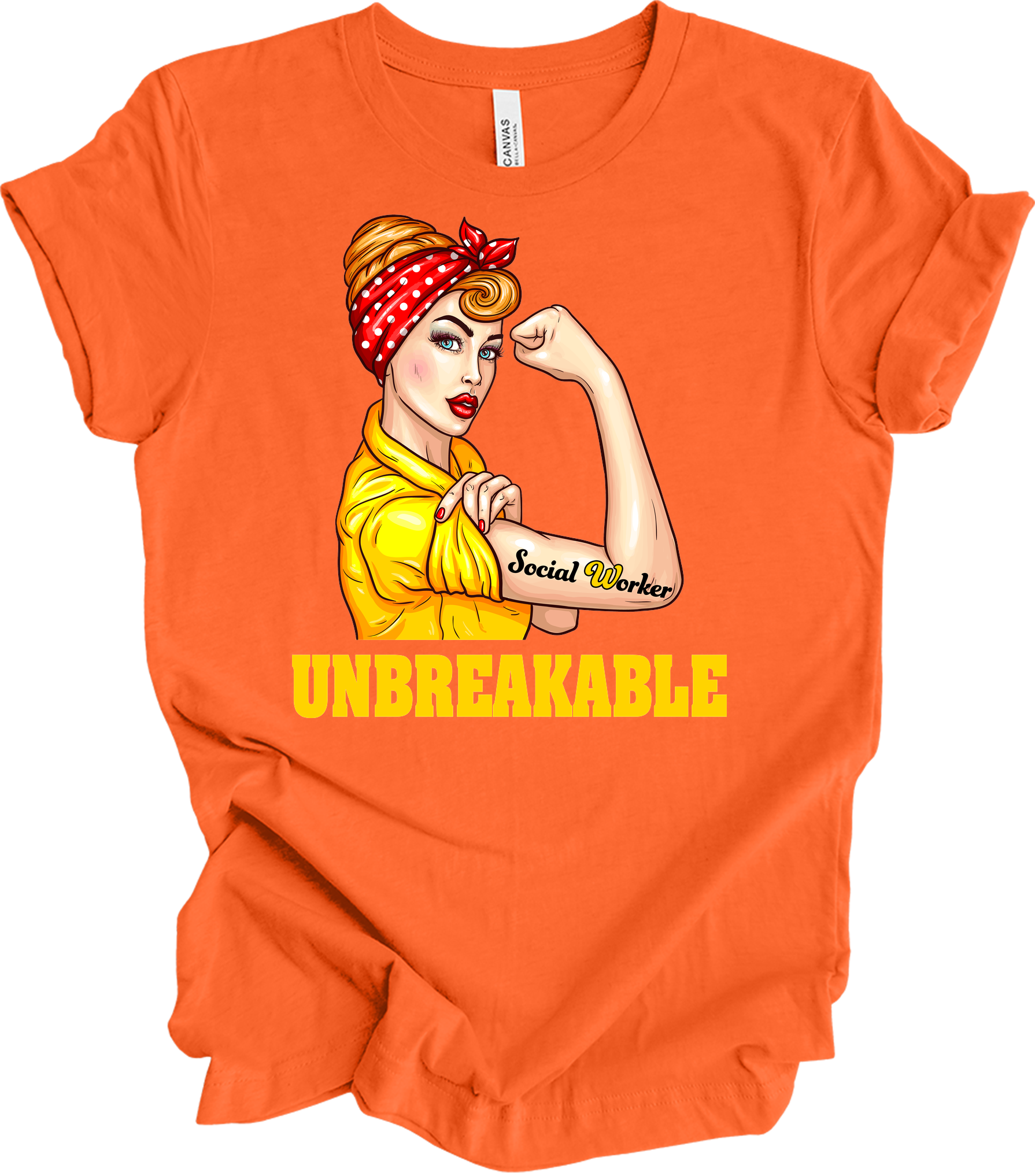 Unbreakable Social Worker T-Shirt in Orange