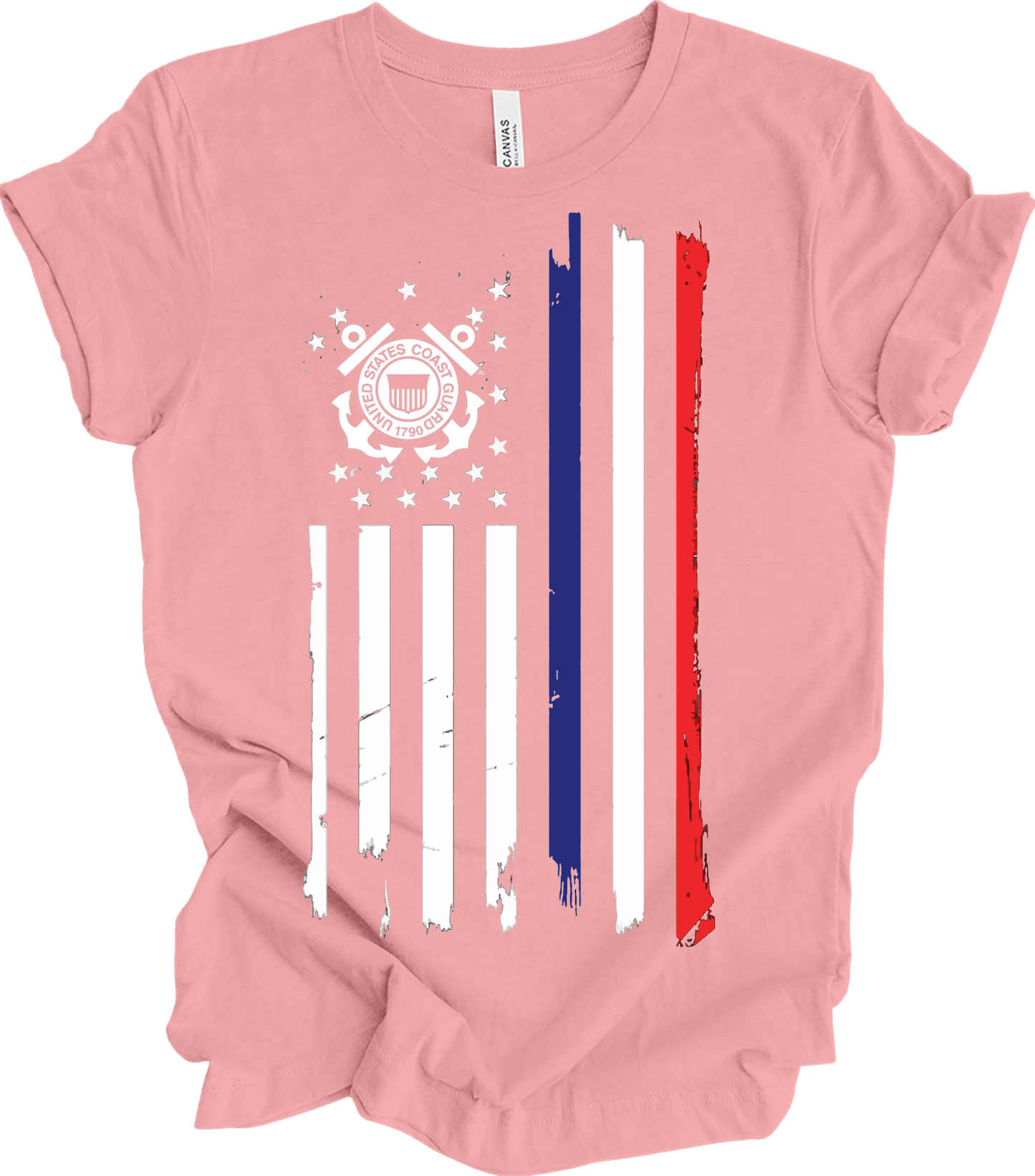 US Coast Guard Flag T-Shirt in Pink