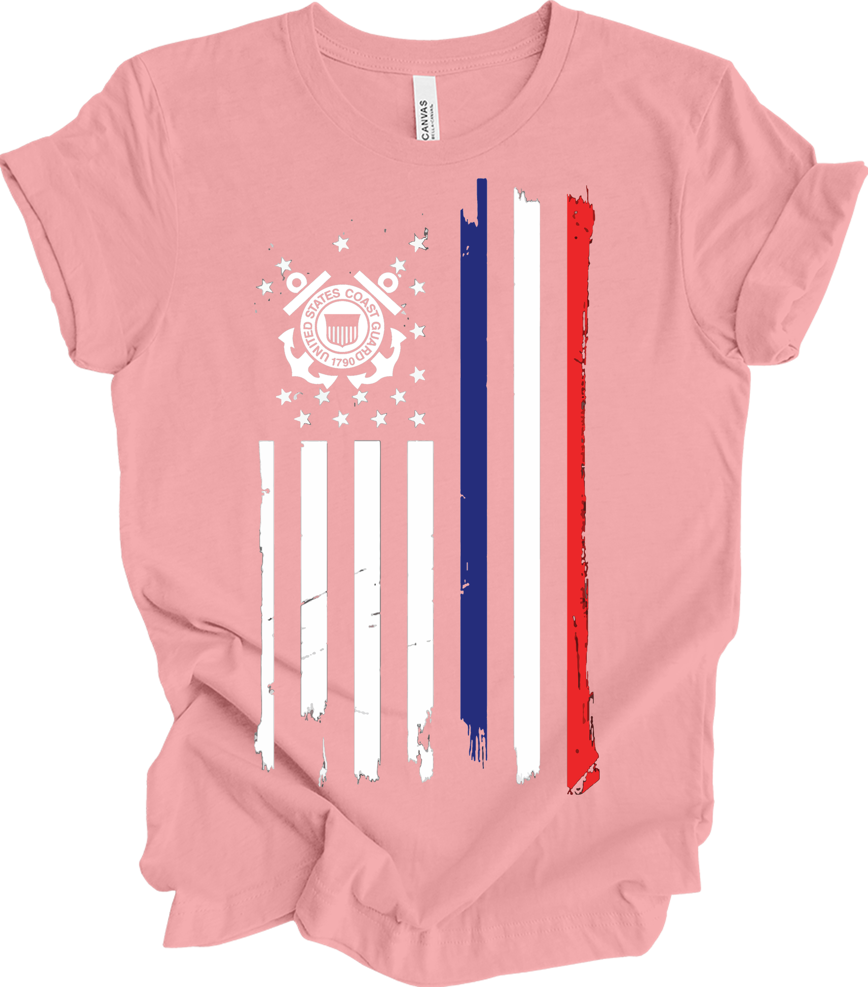 US Coast Guard Flag T-Shirt in Pink
