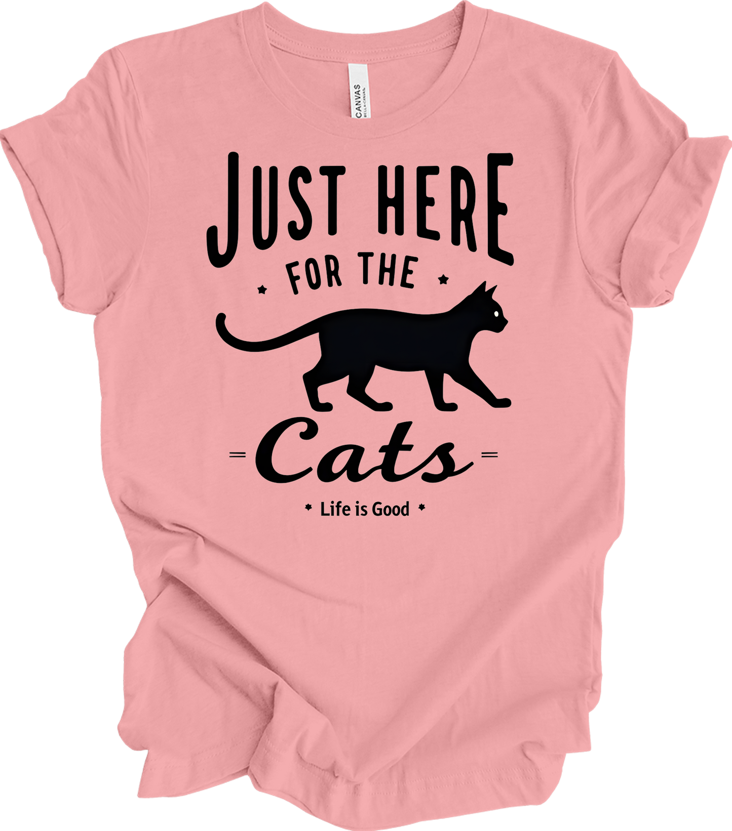 Here for the Cats T-Shirt in Pink