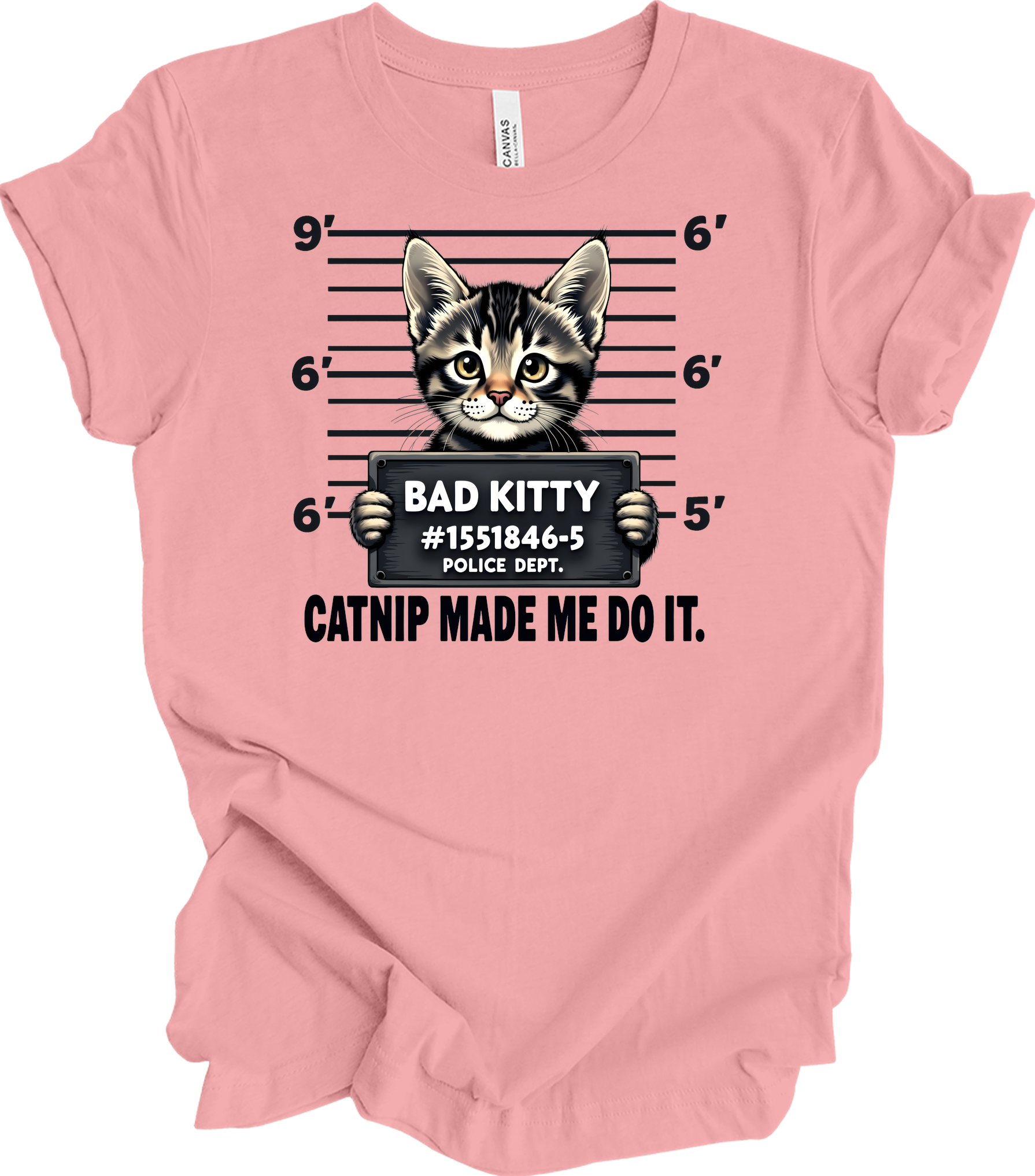 Catnip Made Me Do It Cat T-Shirt in Pink