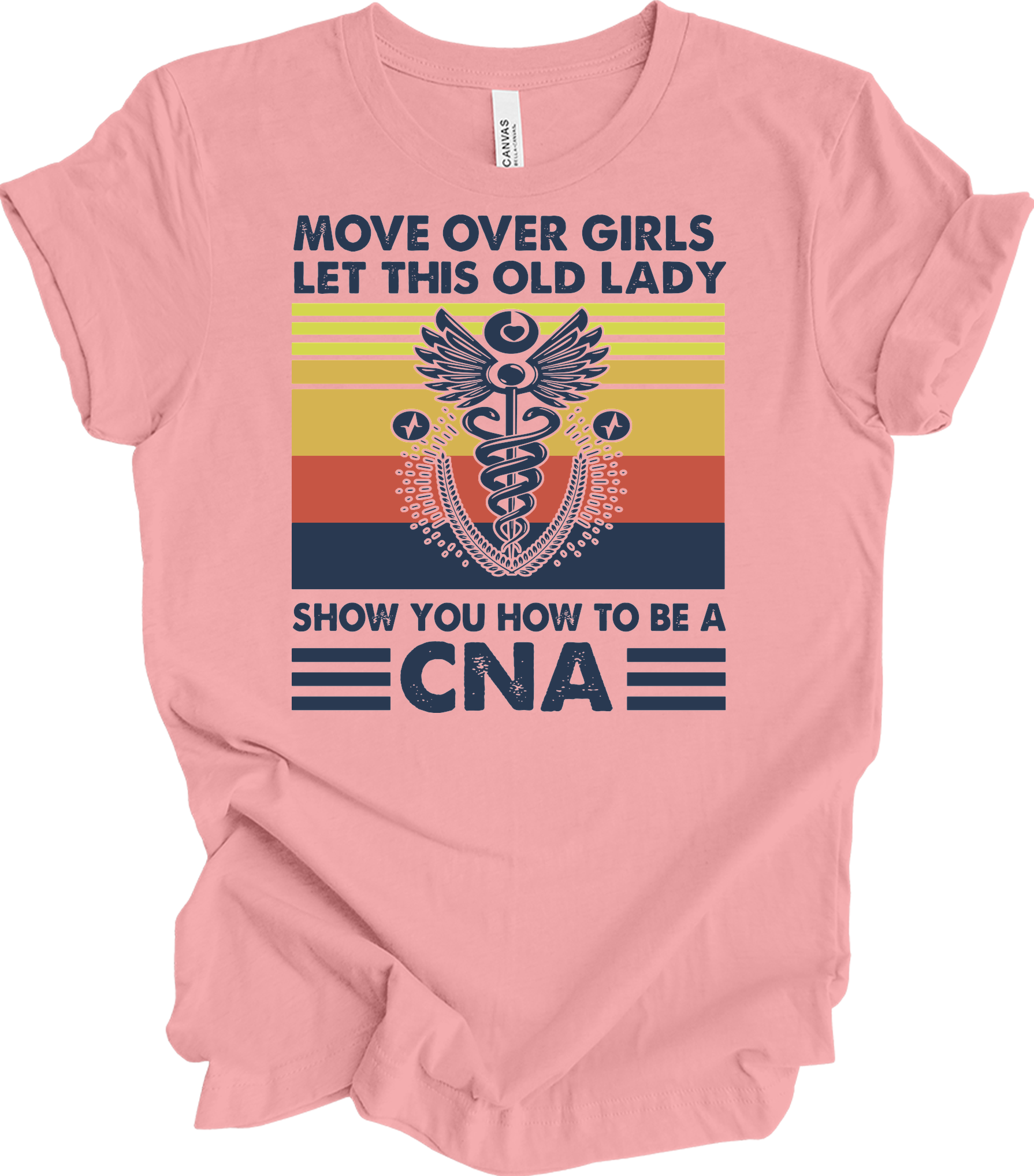 Old Lady CNA Nurse T-Shirt in Pink