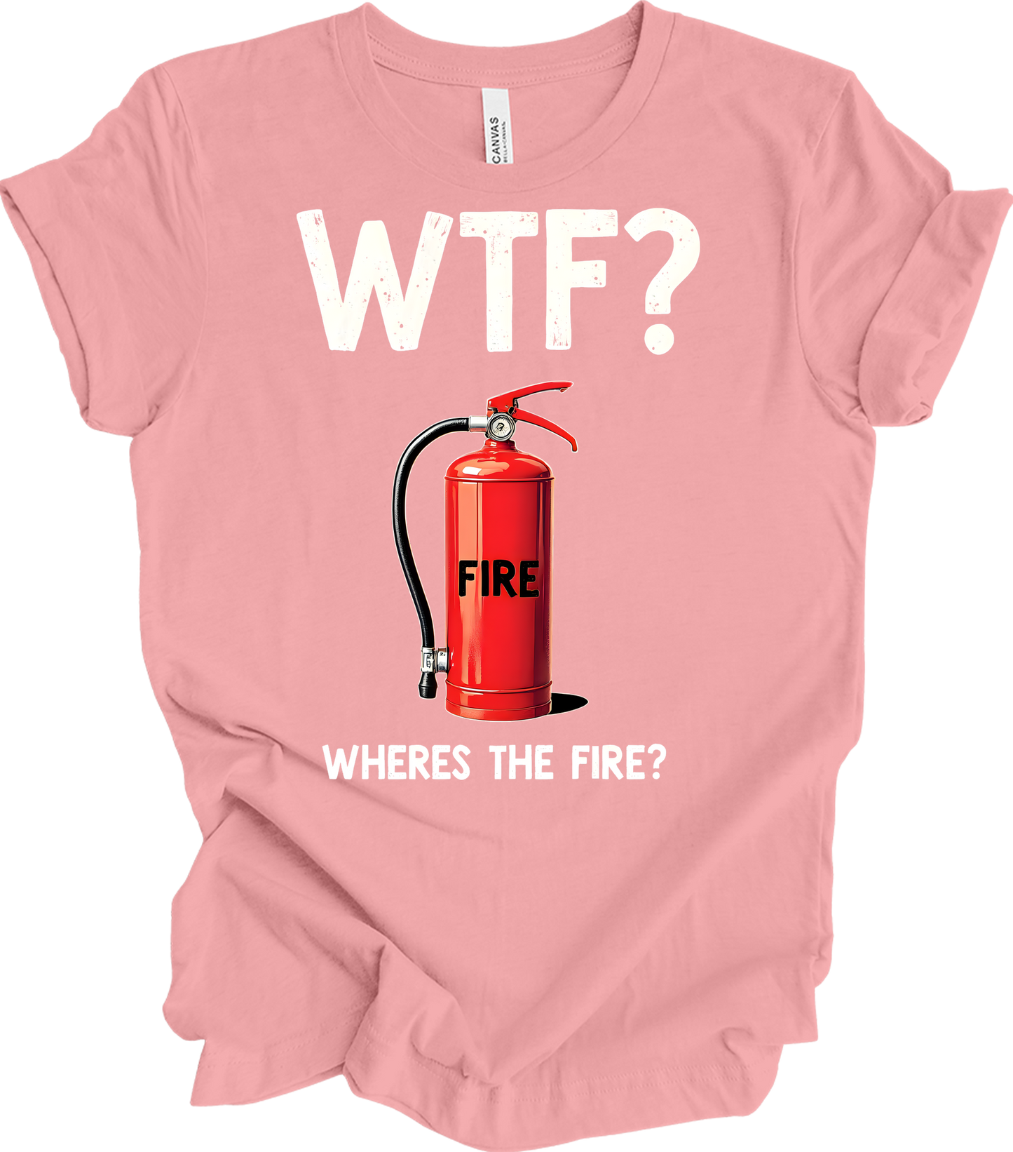 WTF? Fire Extinguisher T-Shirt in Pink