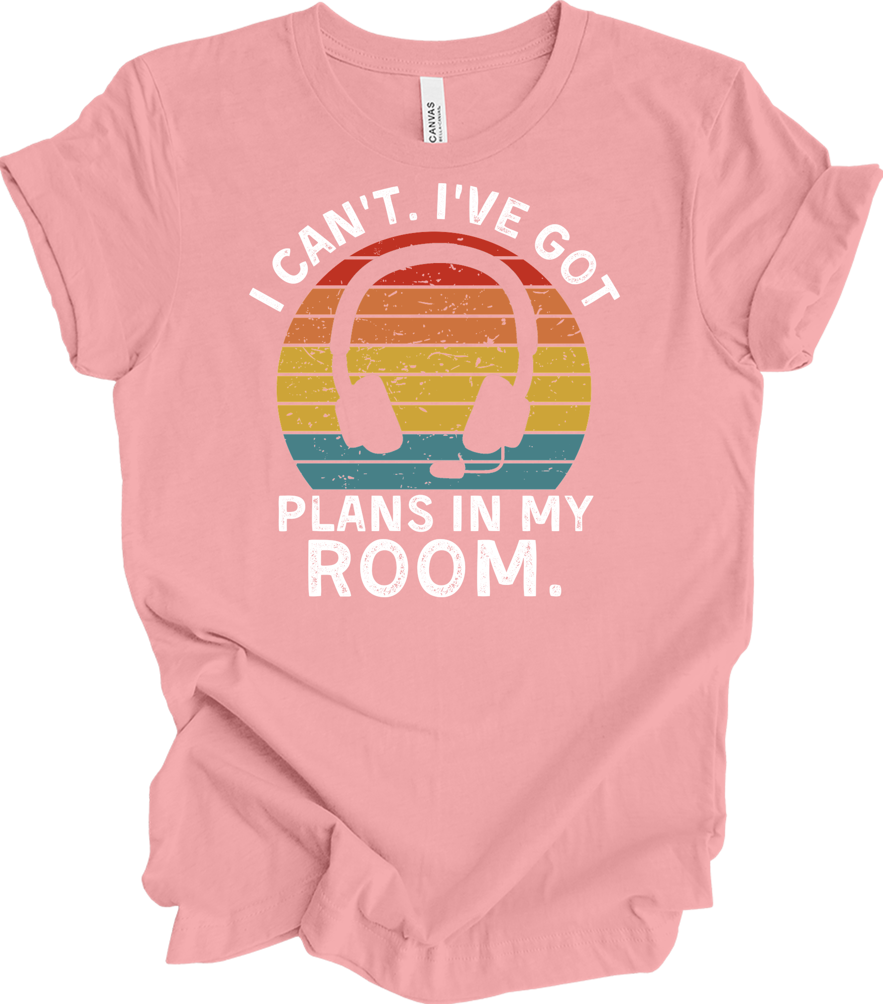 Plans In My Room Gamer T-Shirt in Pink