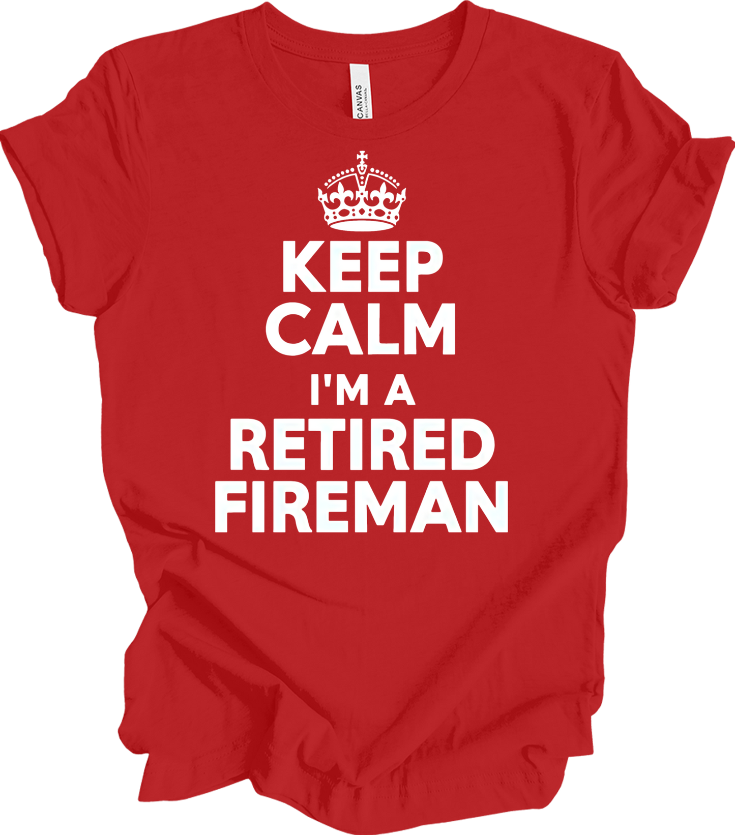 Keep Calm Retired Fireman T-Shirt in Red