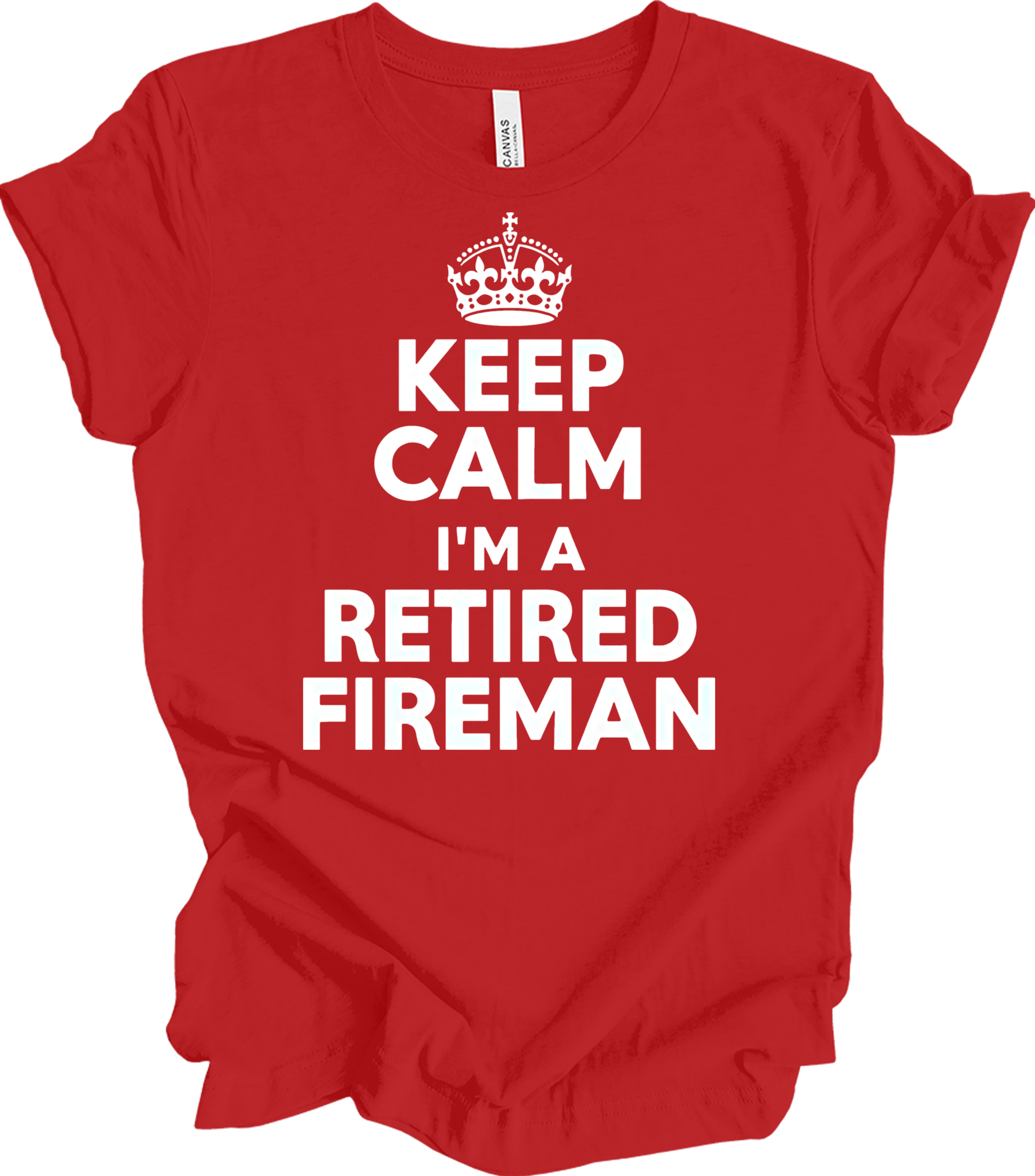 Keep Calm Retired Fireman T-Shirt in Red