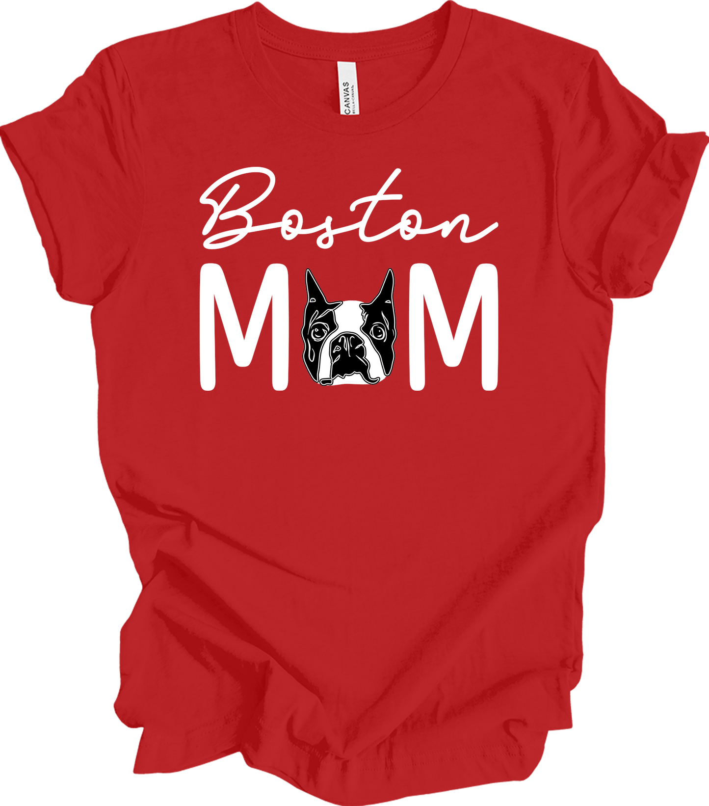 Boston Terrier Mom - Cute Gift T-Shirt in Red