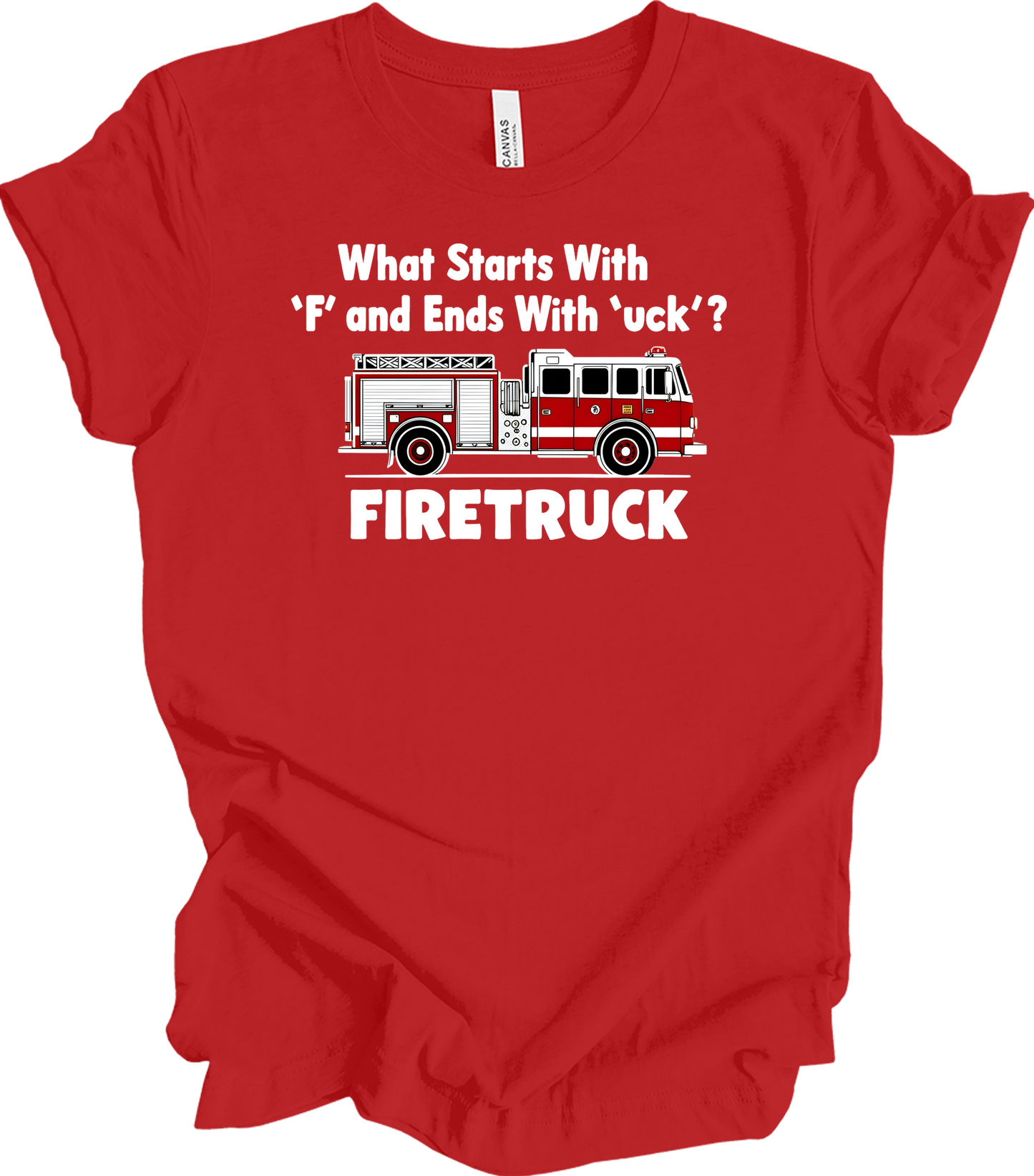 Funny Fire Truck T-Shirt in Red