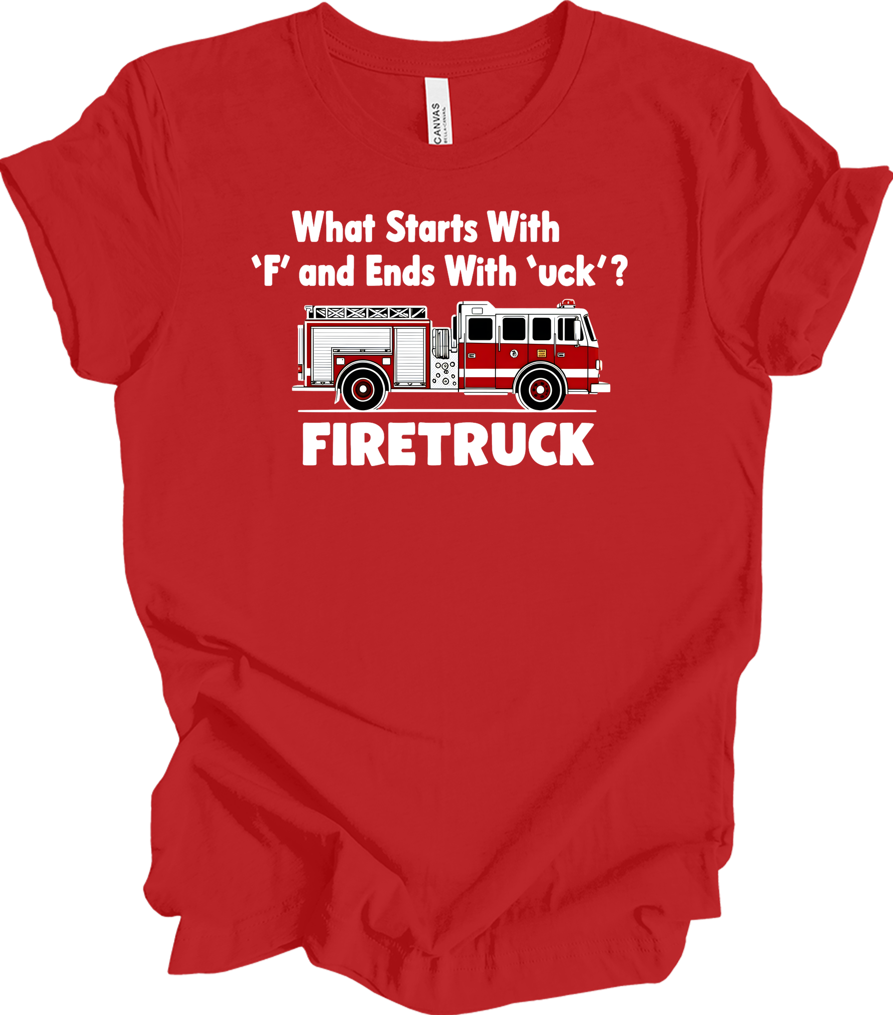 Funny Fire Truck T-Shirt in Red