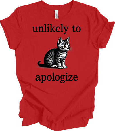 Cute Cat Lover's T-Shirt in Red