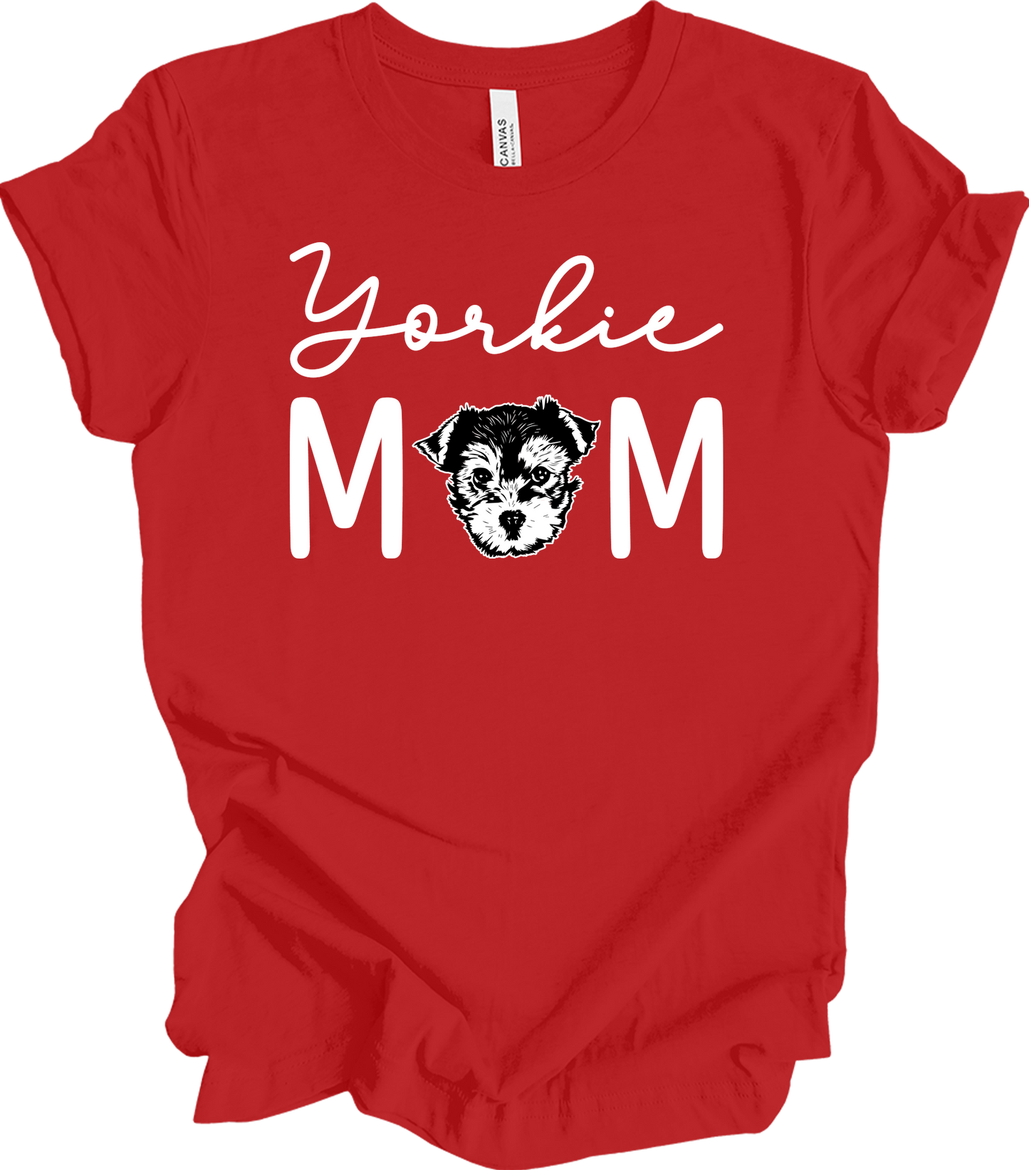 Yorkie Mom - Cute Yorkshire Terrier Dog Mom T-Shirt in Red