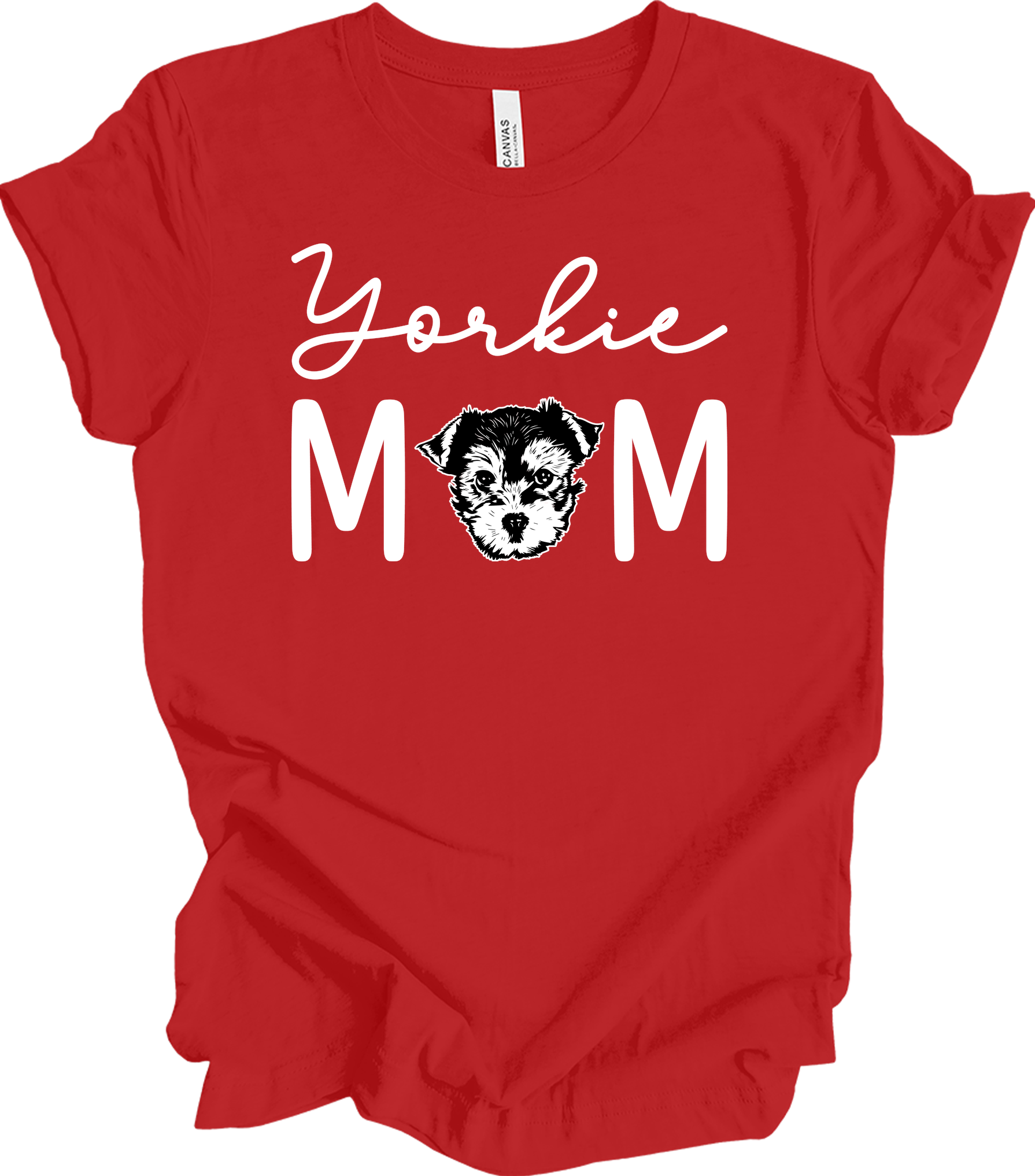 Yorkie Mom - Cute Yorkshire Terrier Dog Mom T-Shirt in Red