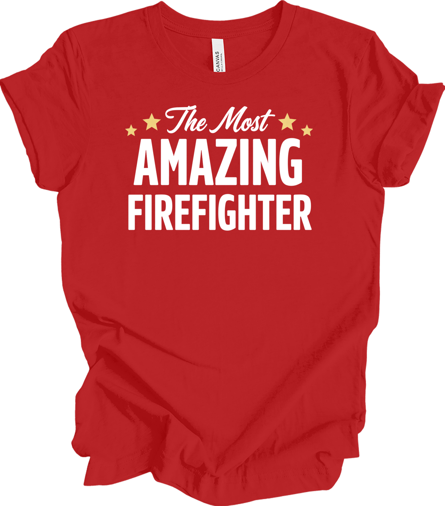 Amazing Firefighter Gift T-Shirt in Red
