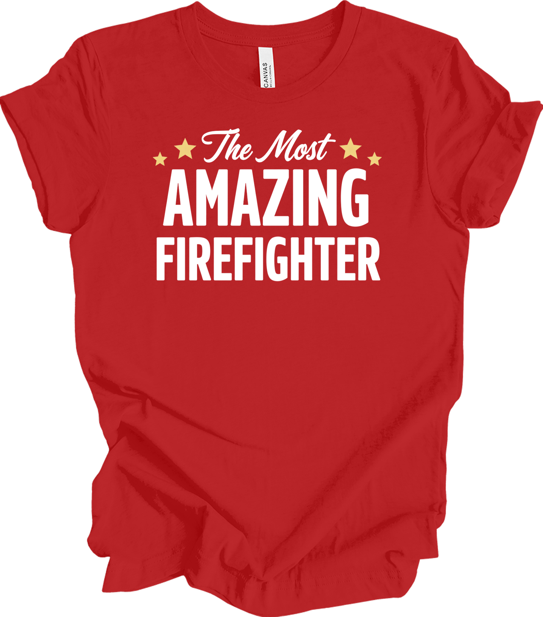 Amazing Firefighter Gift T-Shirt in Red