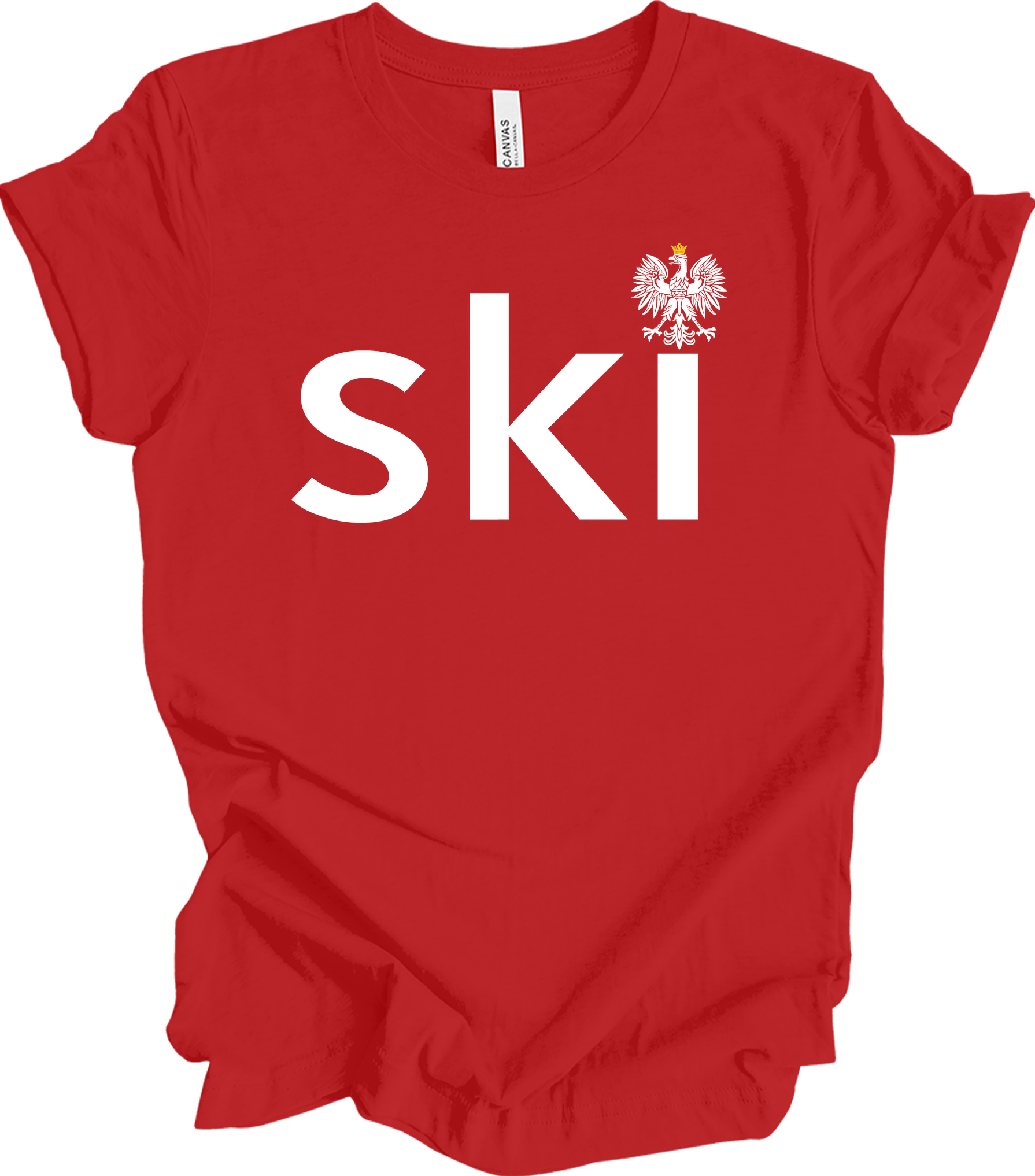 Ski Polish Surname - Polish Eagle Heritage T-Shirt in Red