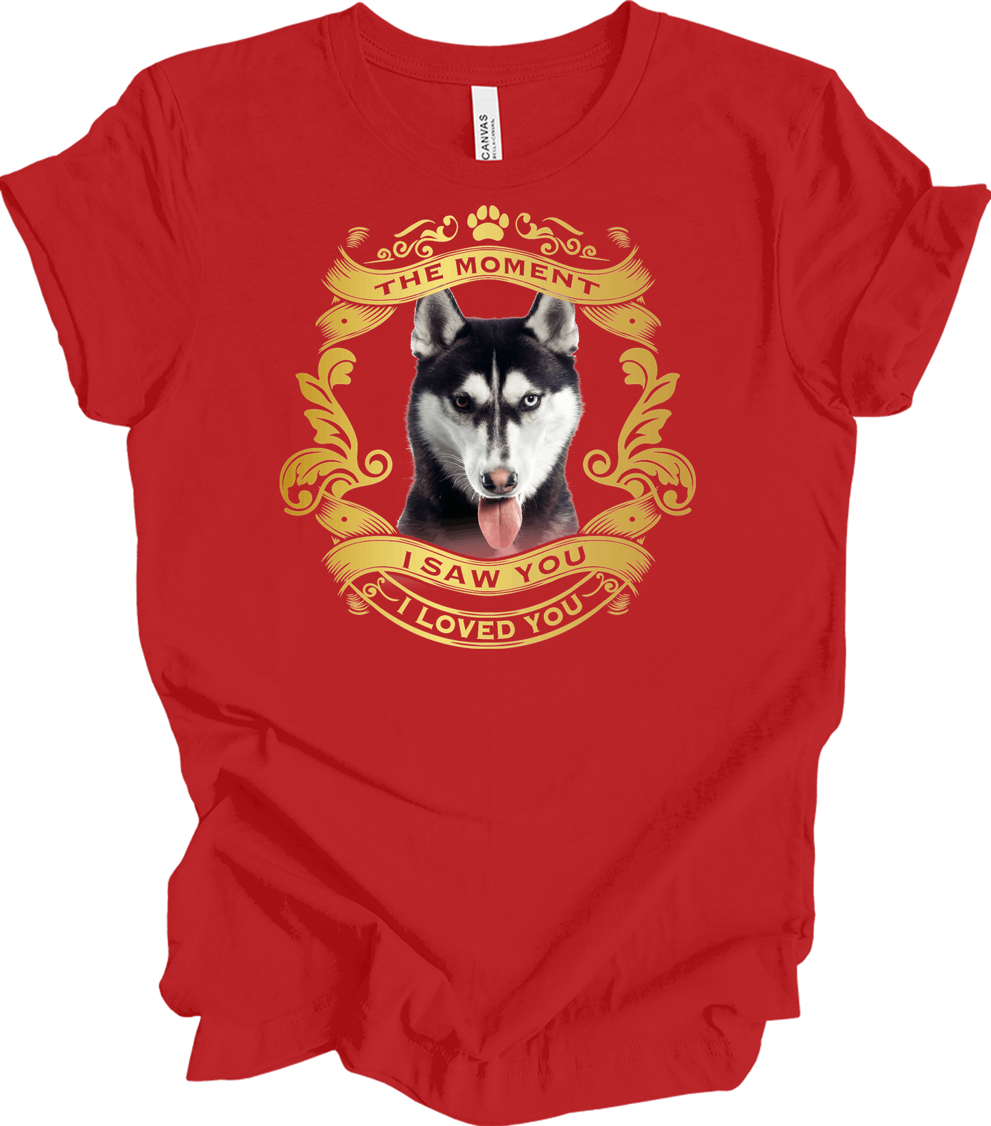 Wolf Dog Lover : 'I Loved You' T-Shirt in Red