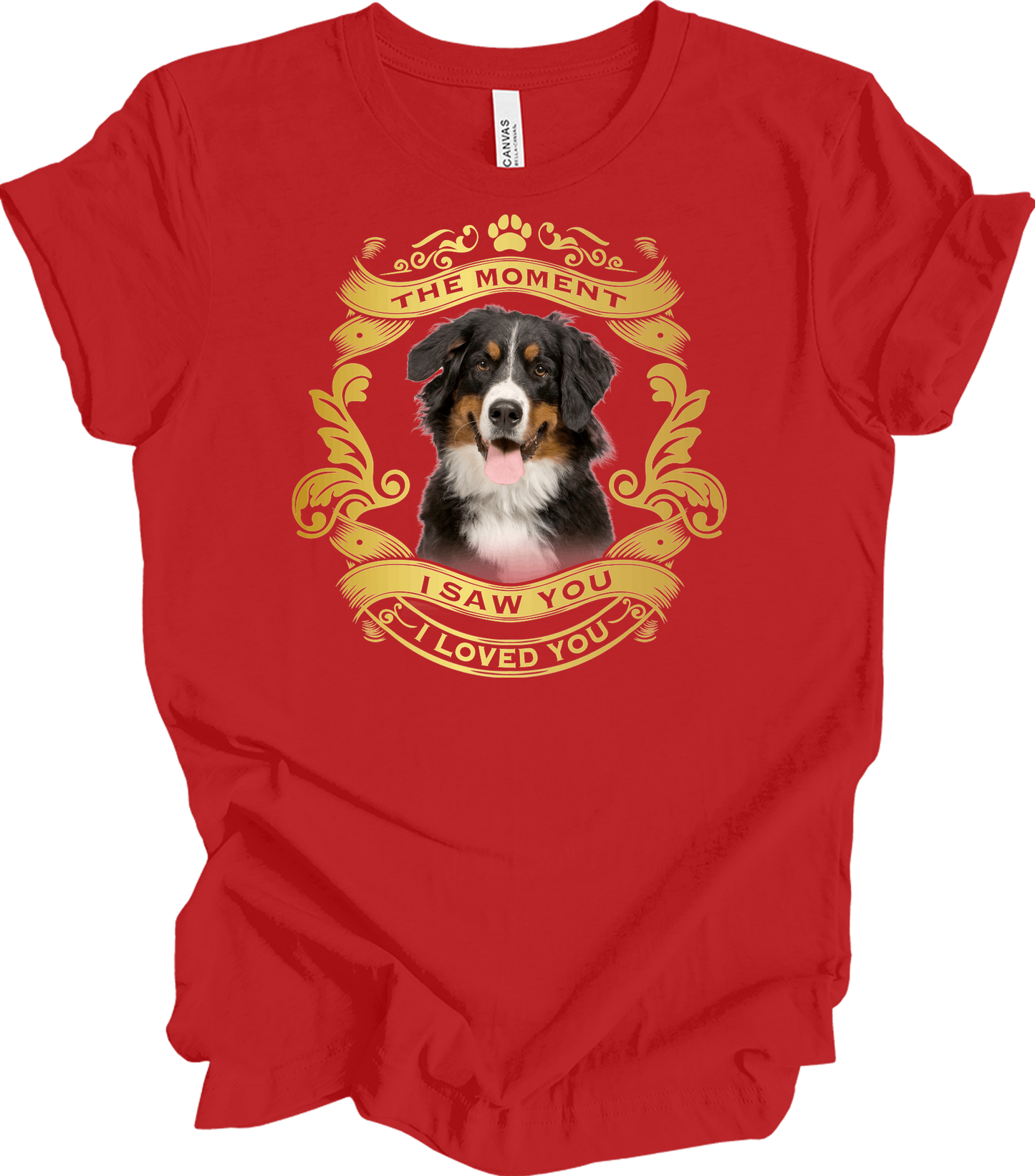 Bernese Mountain Dog Love T-Shirt in Red