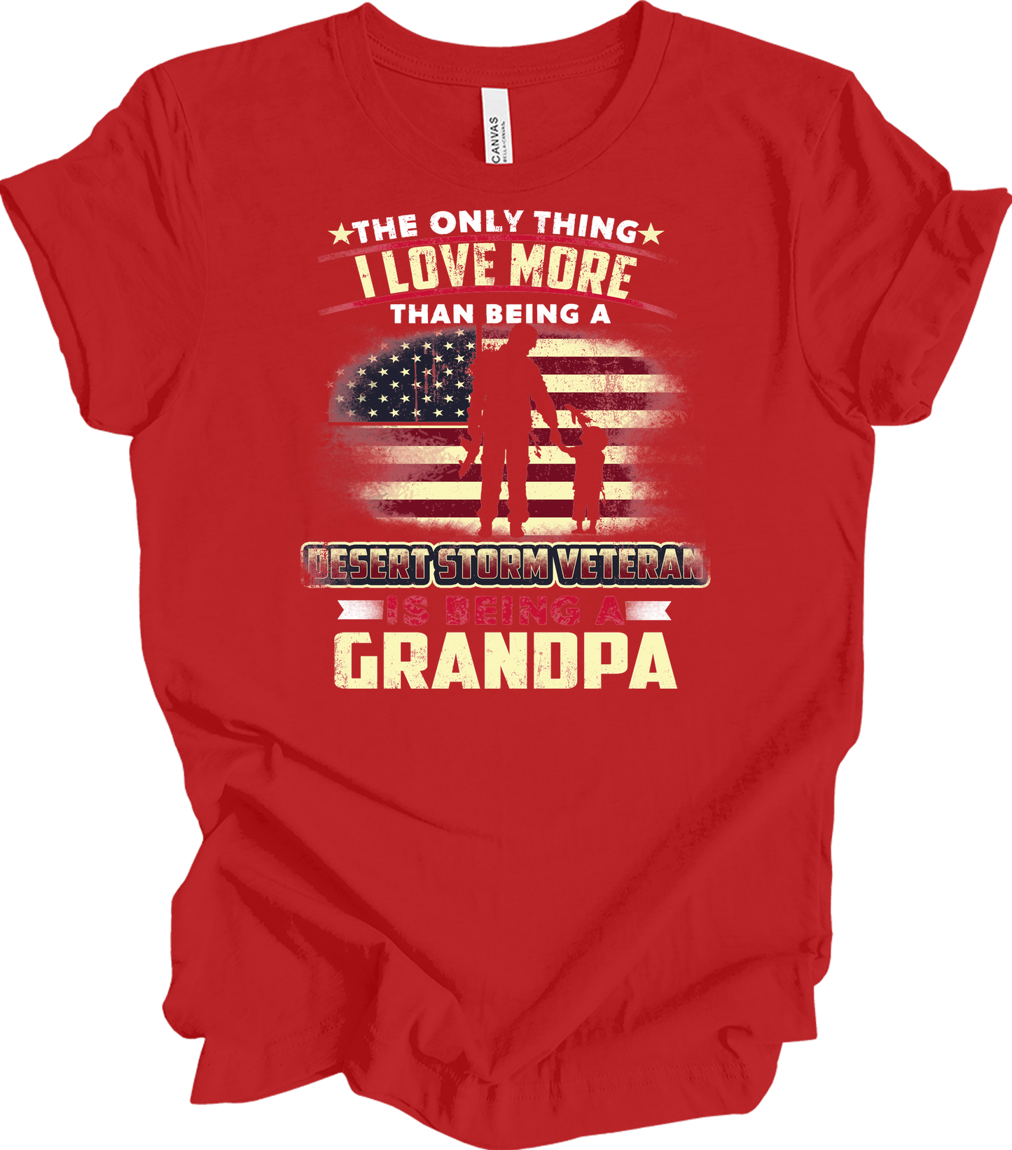 Veteran Grandpa Gift T-Shirt in Red