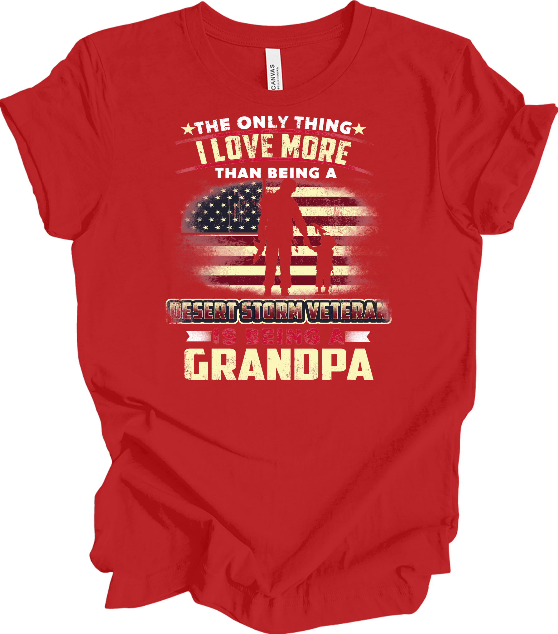 Veteran Grandpa Gift T-Shirt in Red