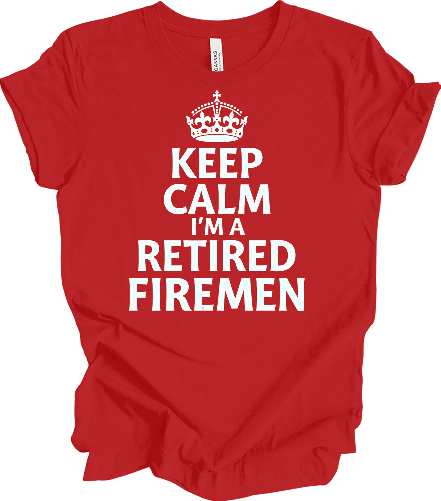 Keep Calm Retired Fireman T-Shirt in Red