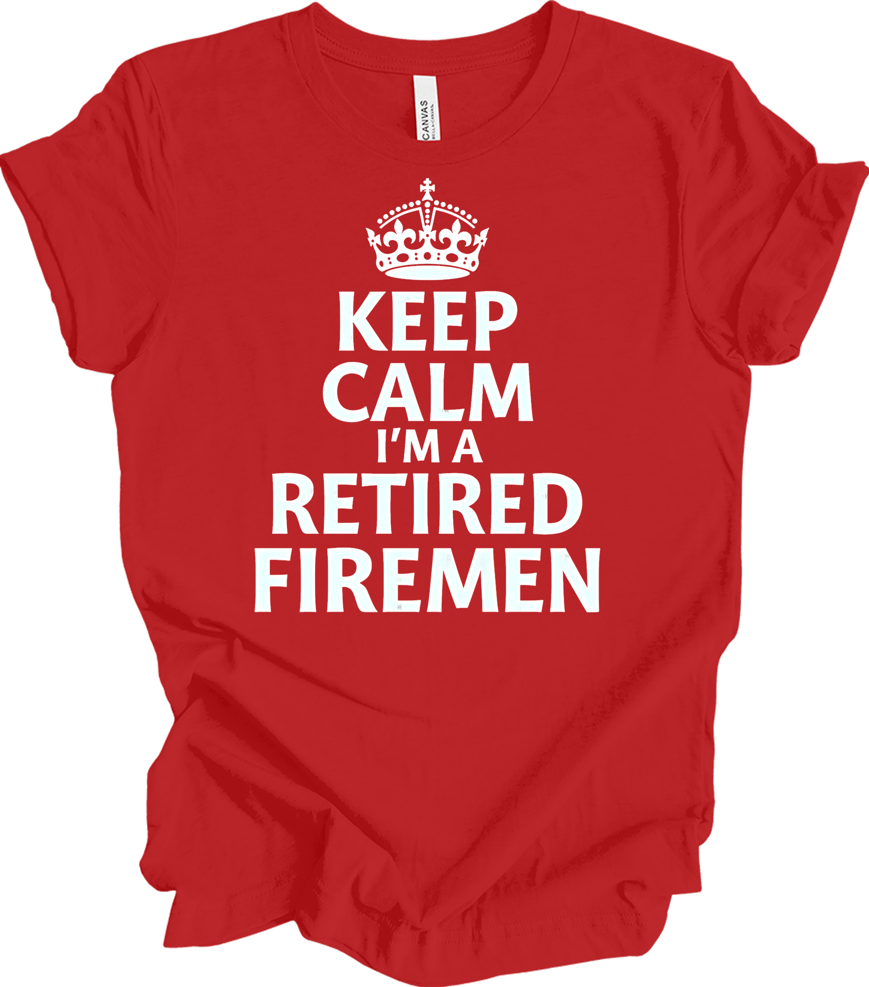 Keep Calm Retired Fireman T-Shirt in Red