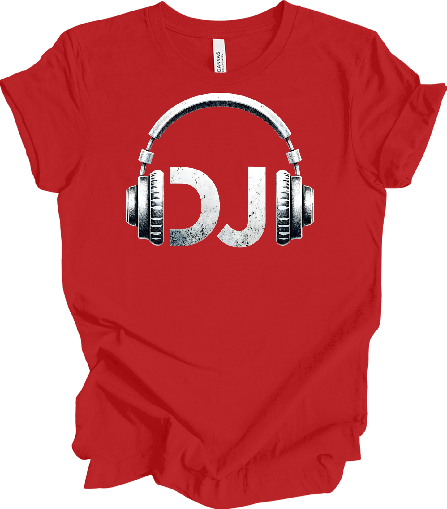 DJ Headphones Music T-Shirt in Red