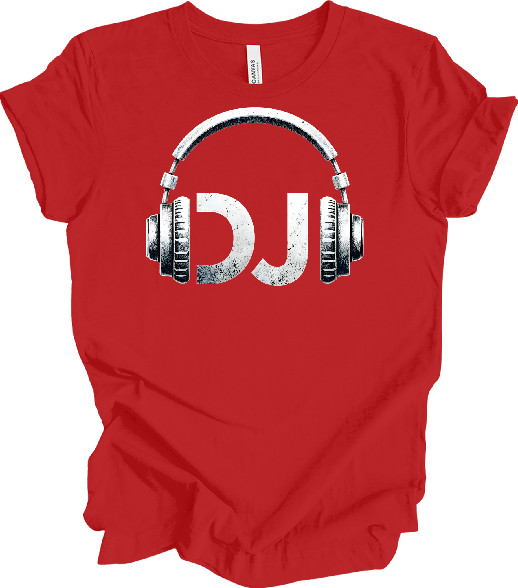 DJ Headphones Music T-Shirt in Red
