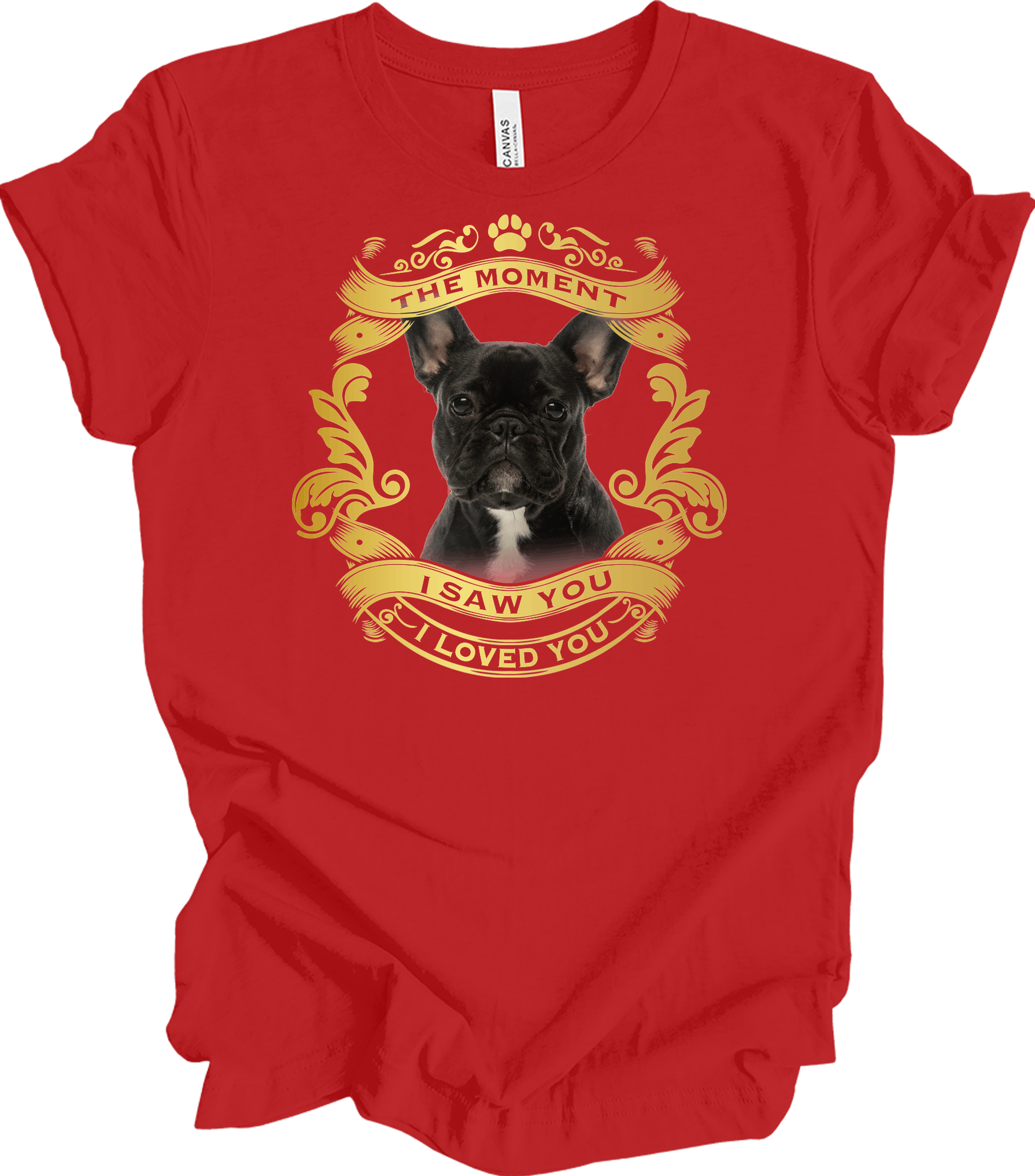 French Bulldog 'Love' T-Shirt in Red