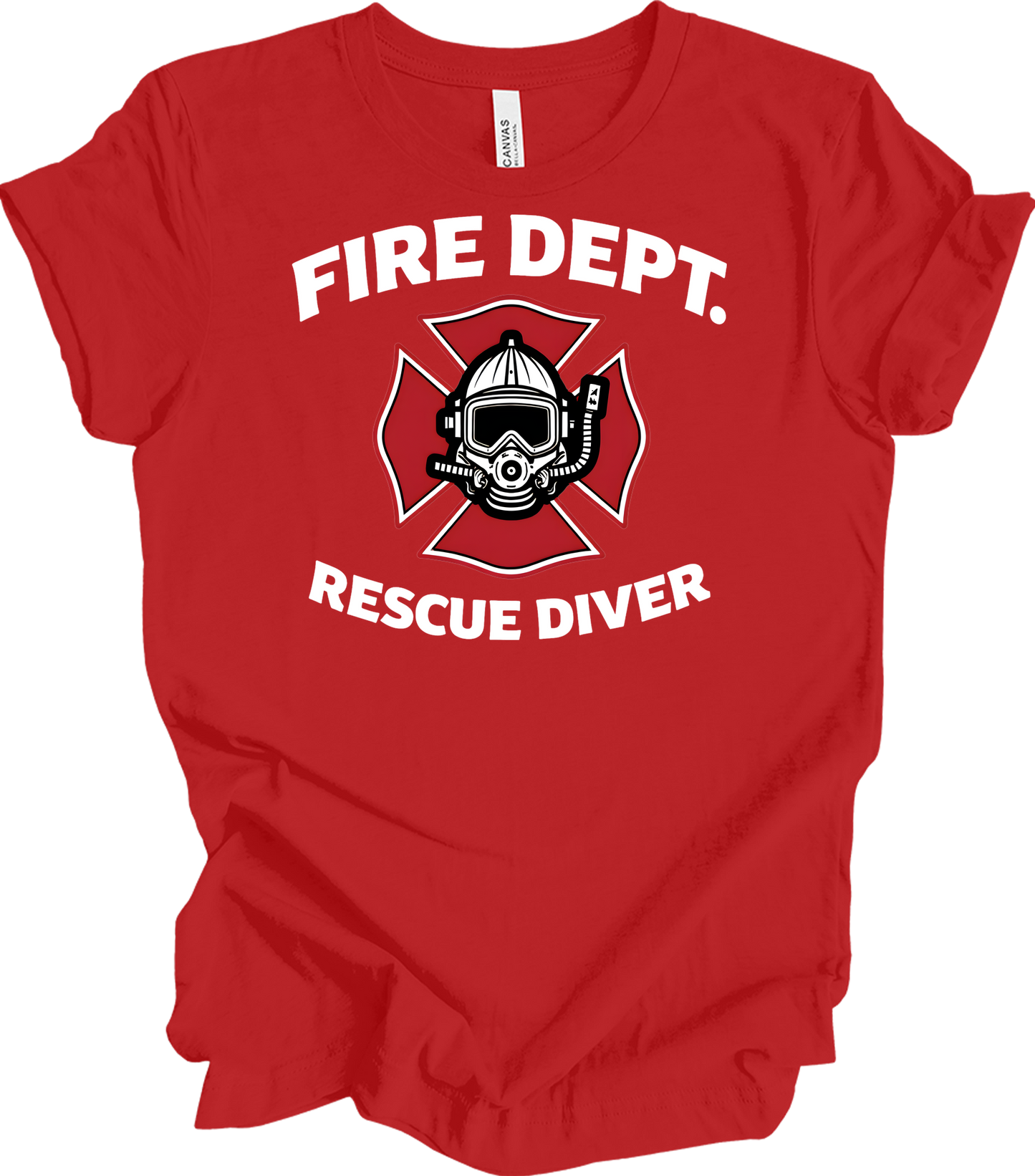 Fire Dept. Rescue Diver T-Shirt in Red