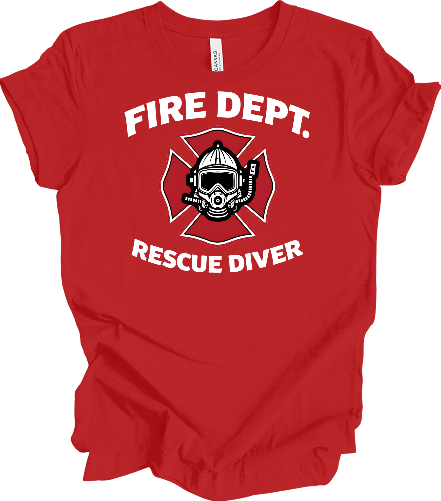 Fire Dept. Rescue Diver T-Shirt in Red